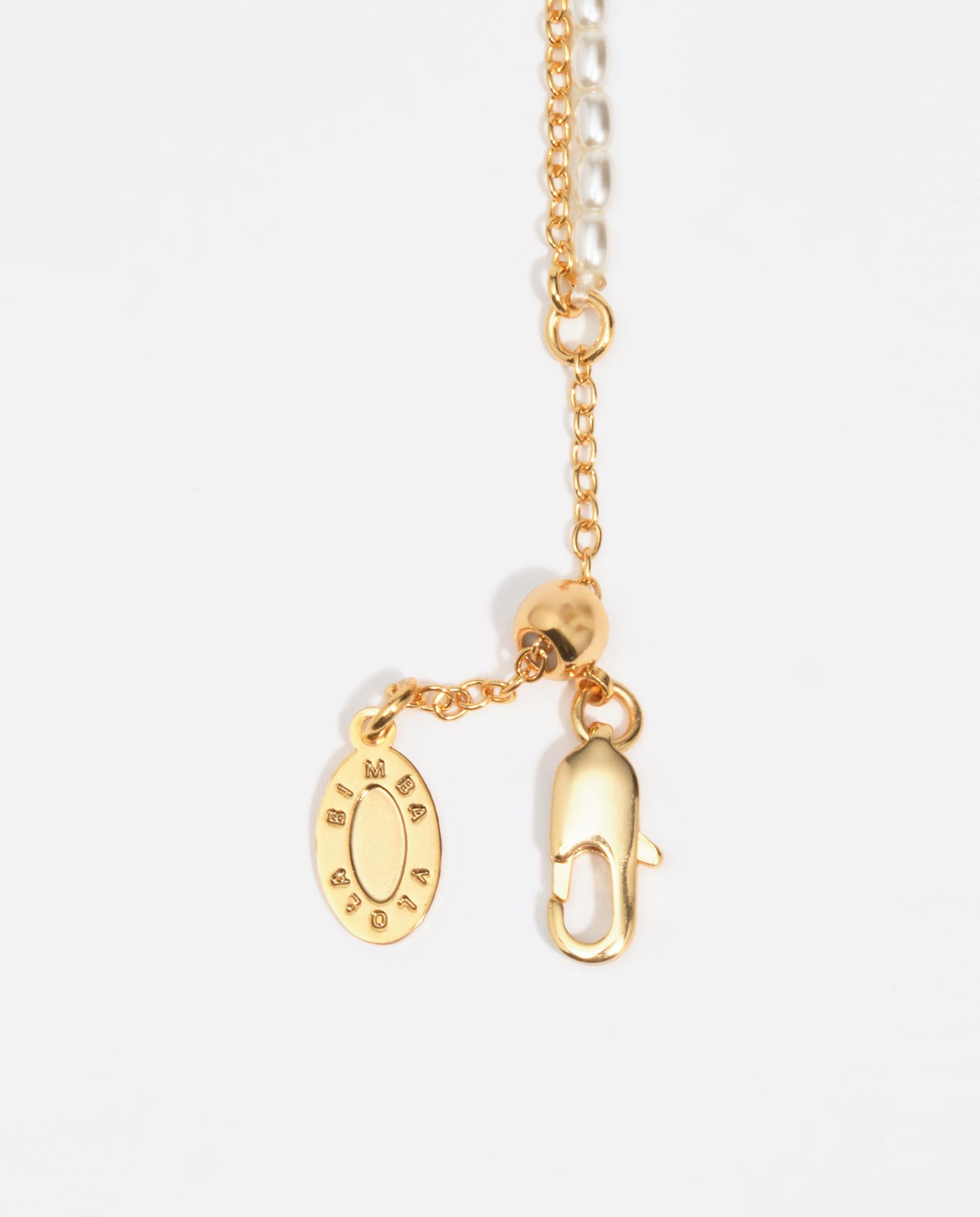 Pulsera doble cadena perla logo - Bimba y Lola - Dorado Dorado-3