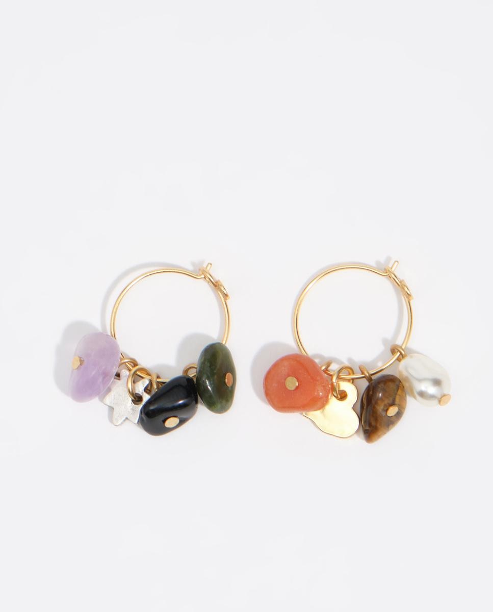 Pendientes aro piedras - Bimba y Lola - Dorado Dorado-1