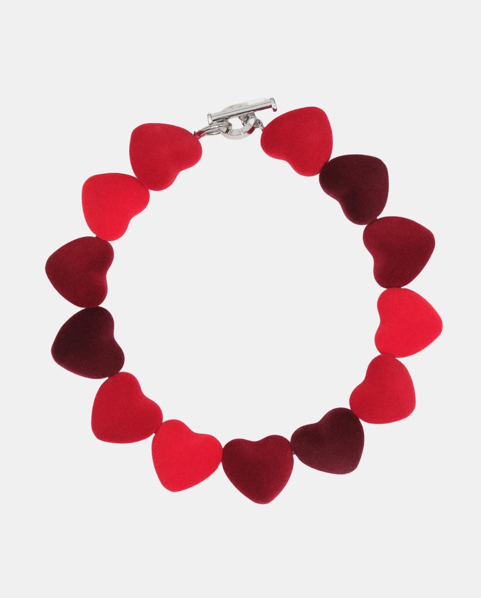 Collar corazones flocado - Bimba y Lola - Rojo Rojo-1