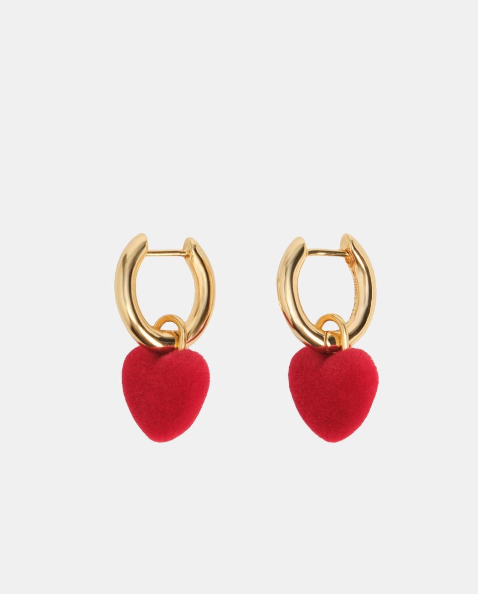Imagen 1 de Pendientes aro mediano corazones flocados - Bimba y Lola - Rojo Rojo