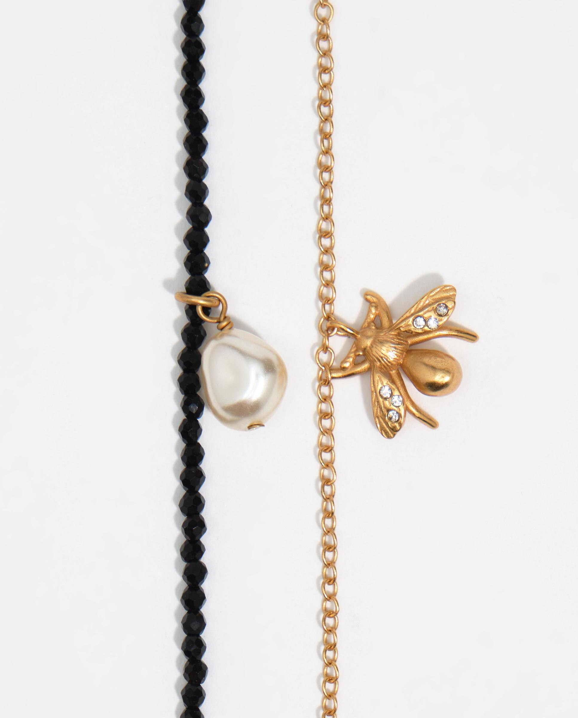 Collar doble cadena cristales abeja envejecido - Bimba y Lola - Dorado Dorado-3