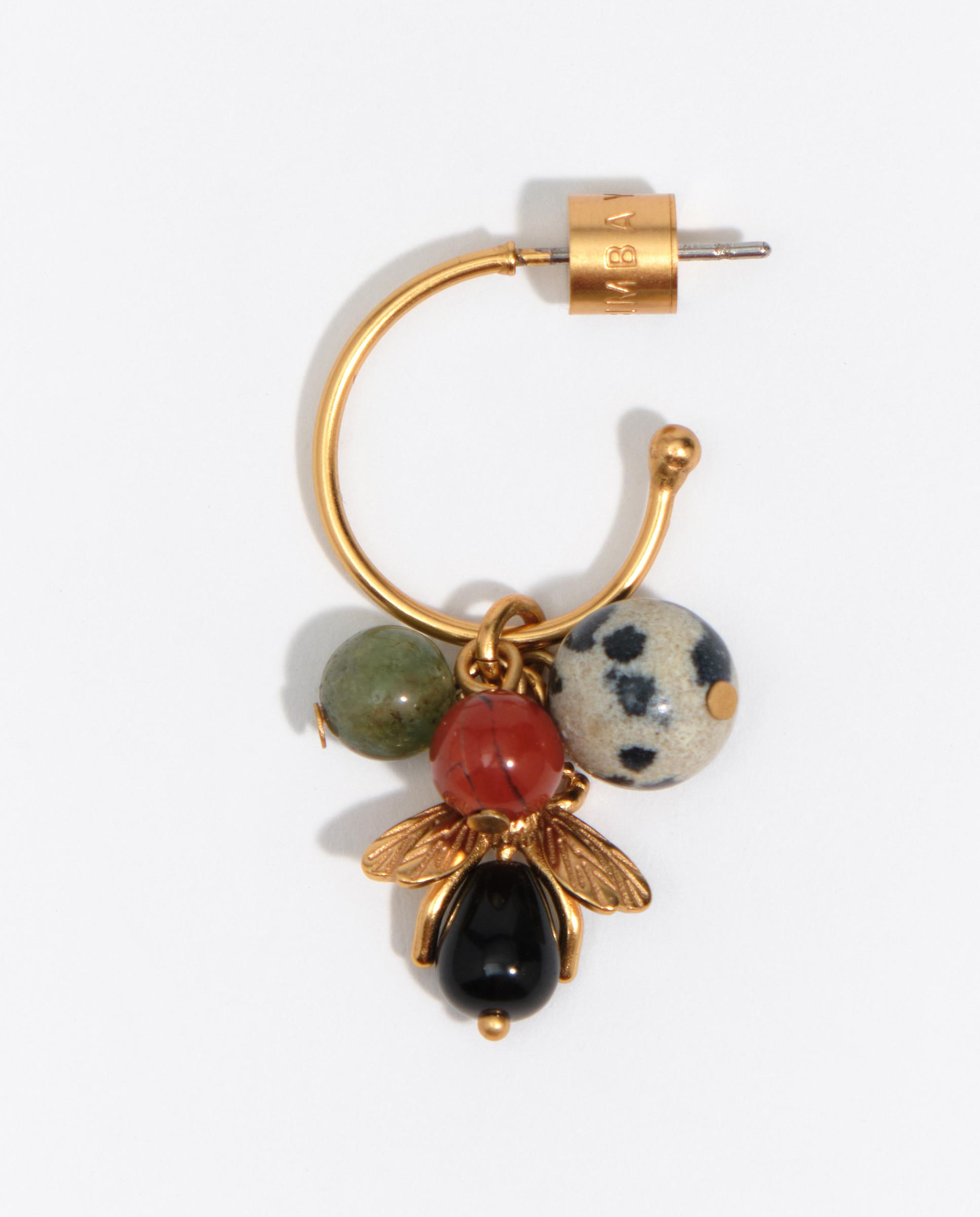 Pendientes aro mediano piedras y abeja - Bimba y Lola - Dorado Dorado-2