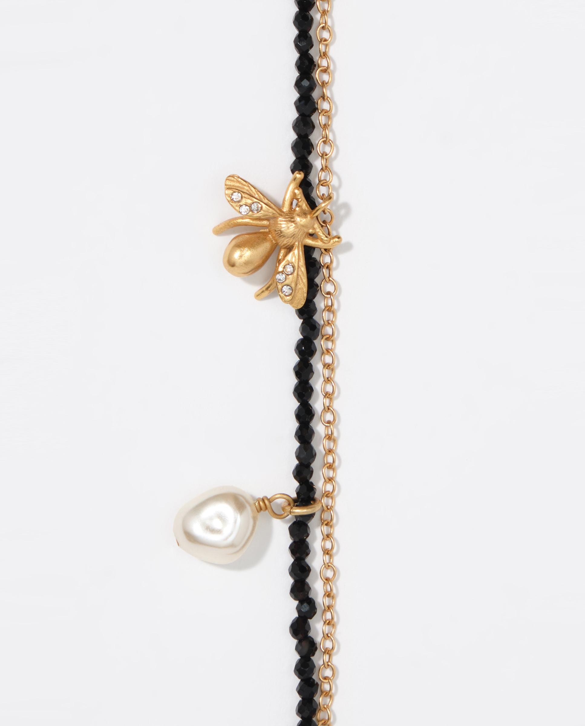 Pulsera doble cadena cristales abeja - Bimba y Lola - Dorado Dorado-3