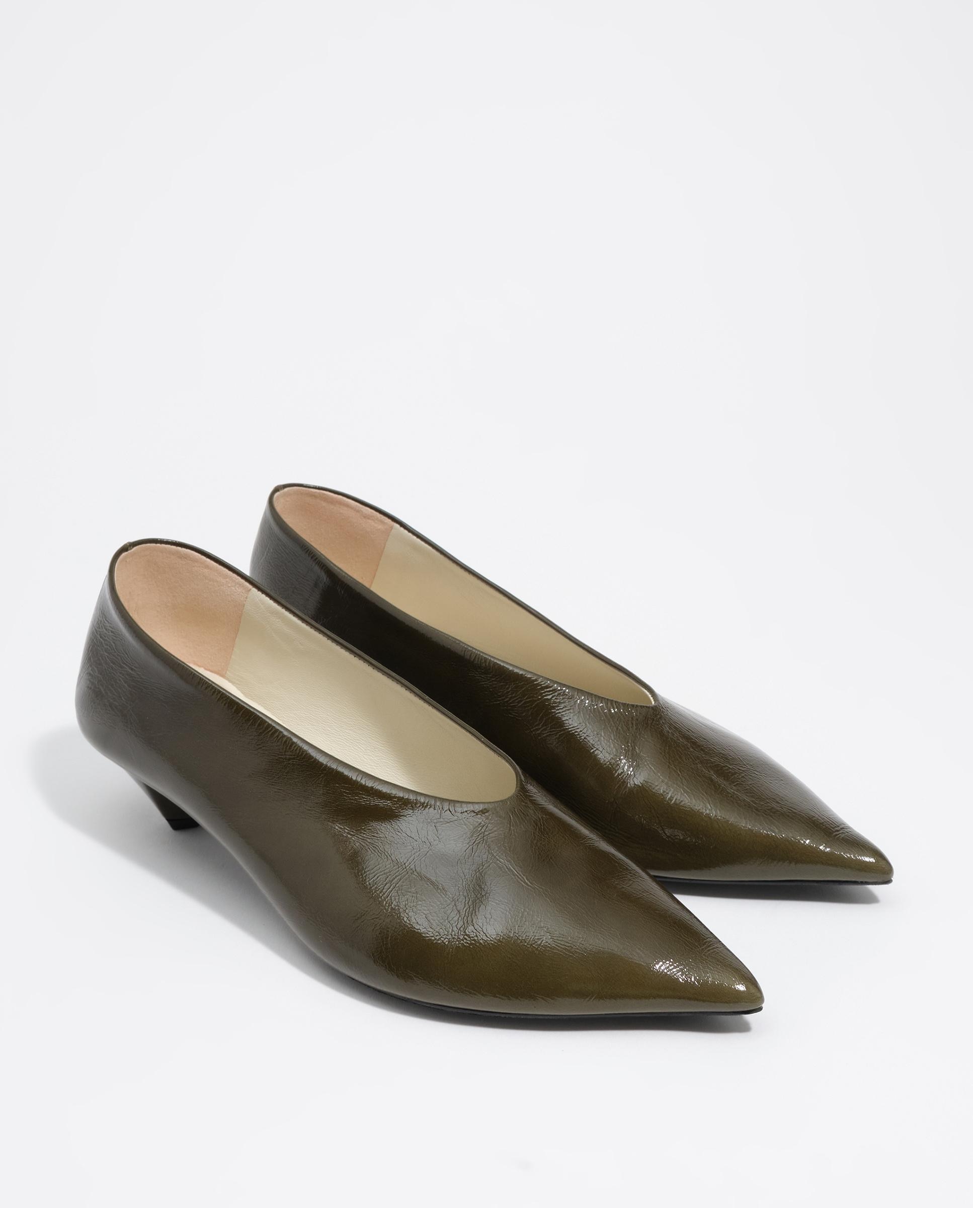 Zapatos de salón de mujer piel tacón bajo - Bimba y Lola - Verde oscuro Verde oscuro-4