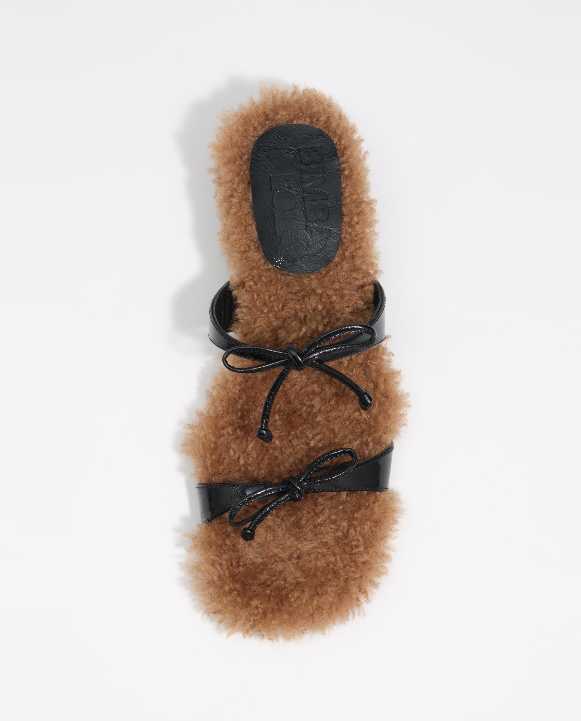 Sandalia de tacón de mujer de piel con lazos - Bimba y Lola - Negro Negro-6