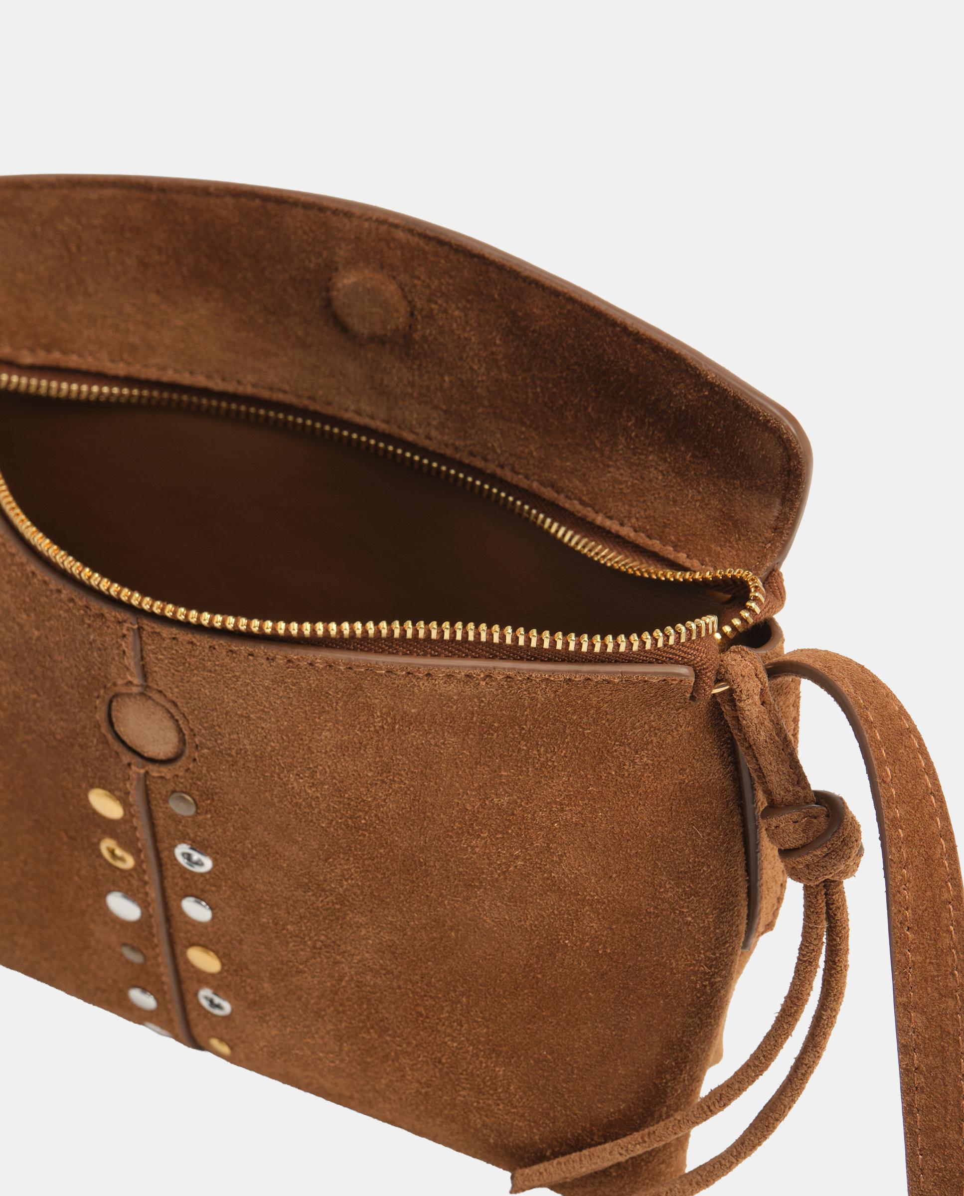 Bandolera de mujer pequeño serraje tachas - Bimba y Lola - Tabaco Tabaco-2