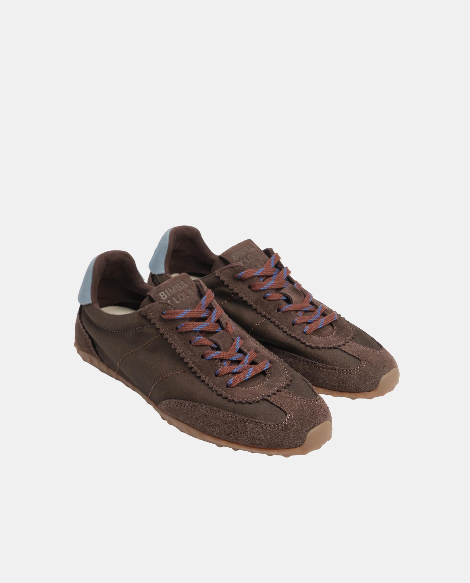 Zapatillas deportivas de mujer 13 29 serraje y tejido - Bimba y Lola - Marrón oscuro Marrón oscuro-3