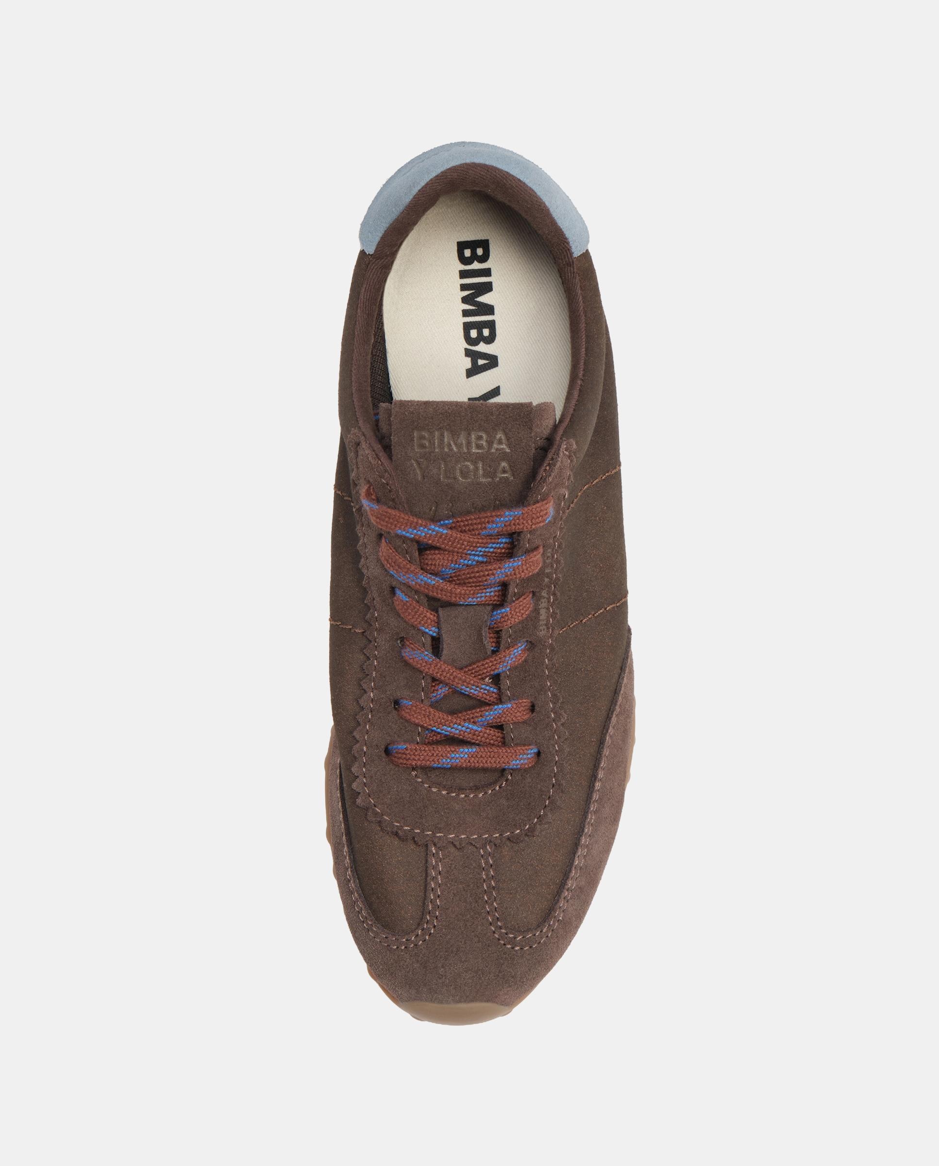 Zapatillas deportivas de mujer 13 29 serraje y tejido - Bimba y Lola - Marrón oscuro Marrón oscuro-4