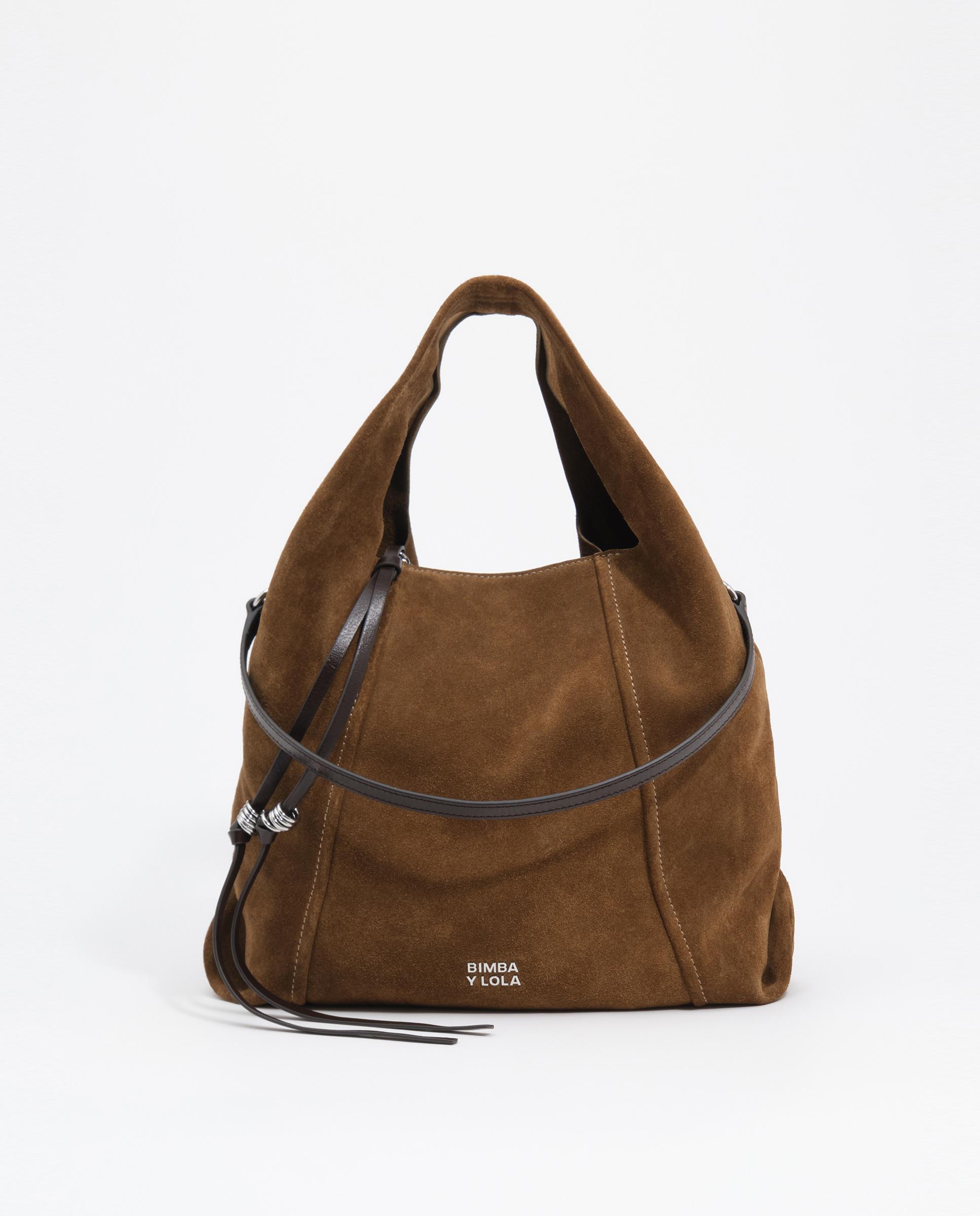 Bolso de hombro de mujer paper mediano serraje - Bimba y Lola - Verde Verde-1