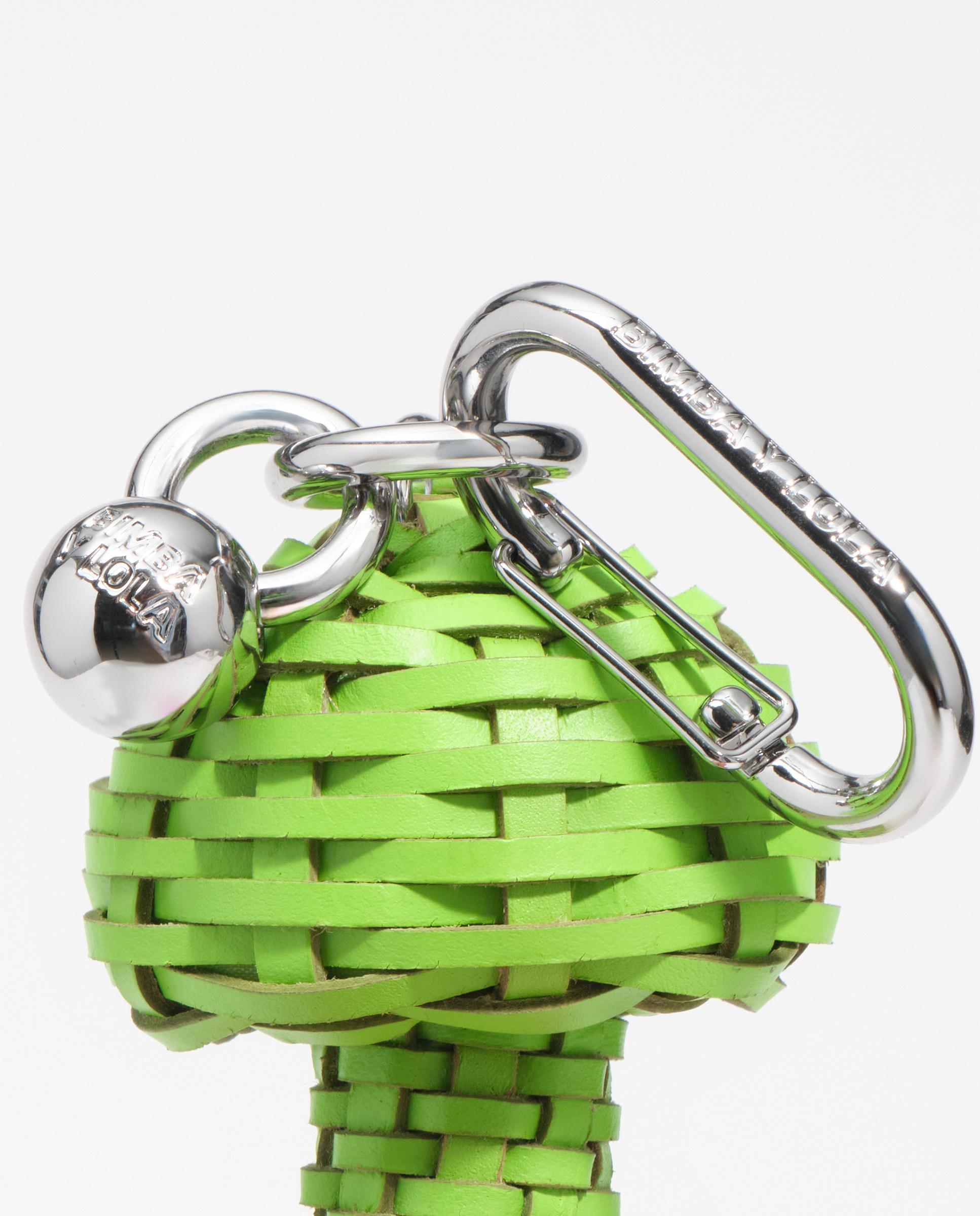 Llavero de seta de piel trenzada - Bimba y Lola - Verde Verde-2