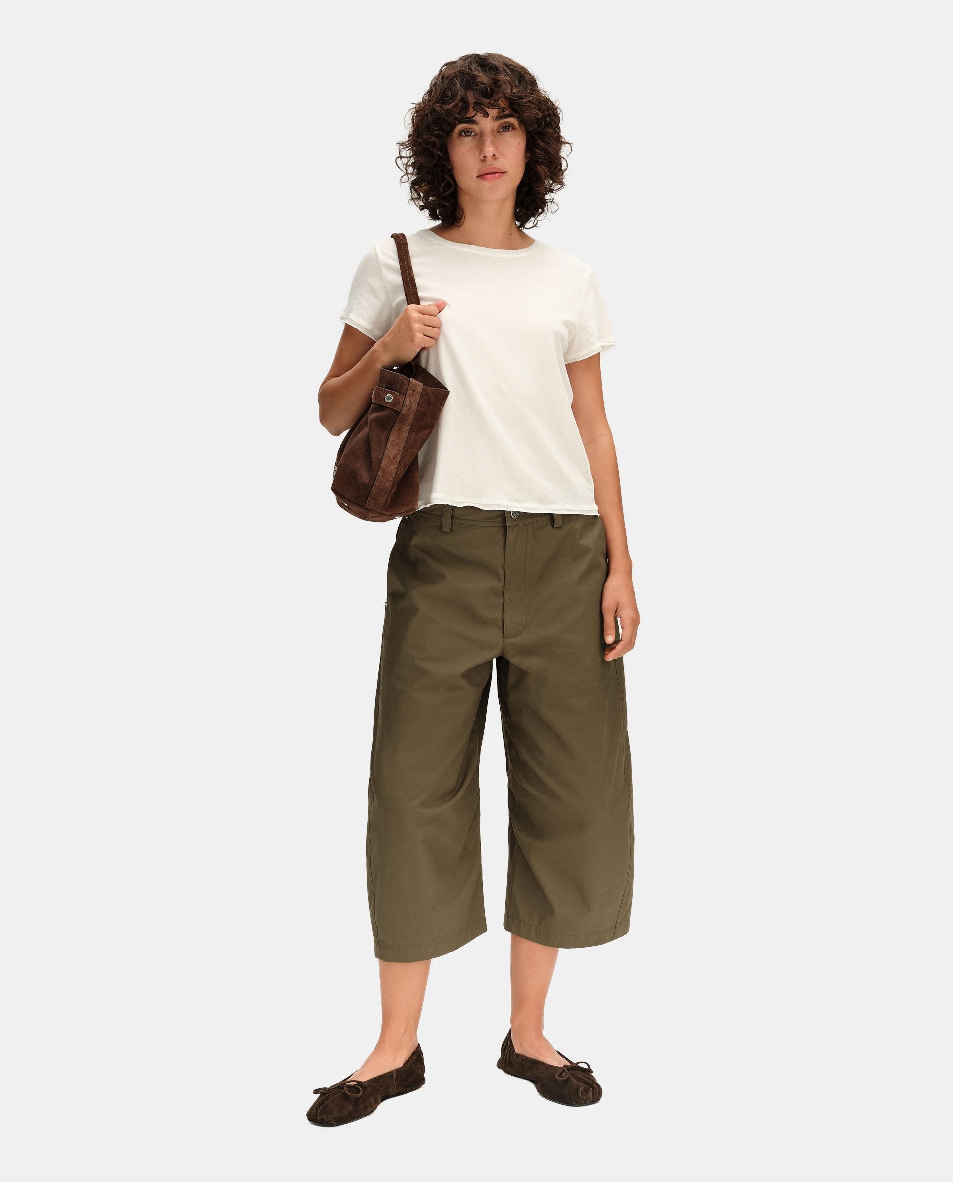 Imagen 1 de Pantalones anchos de mujer tobilleros algodón - Bimba y Lola - Marrón oscuro Marrón oscuro