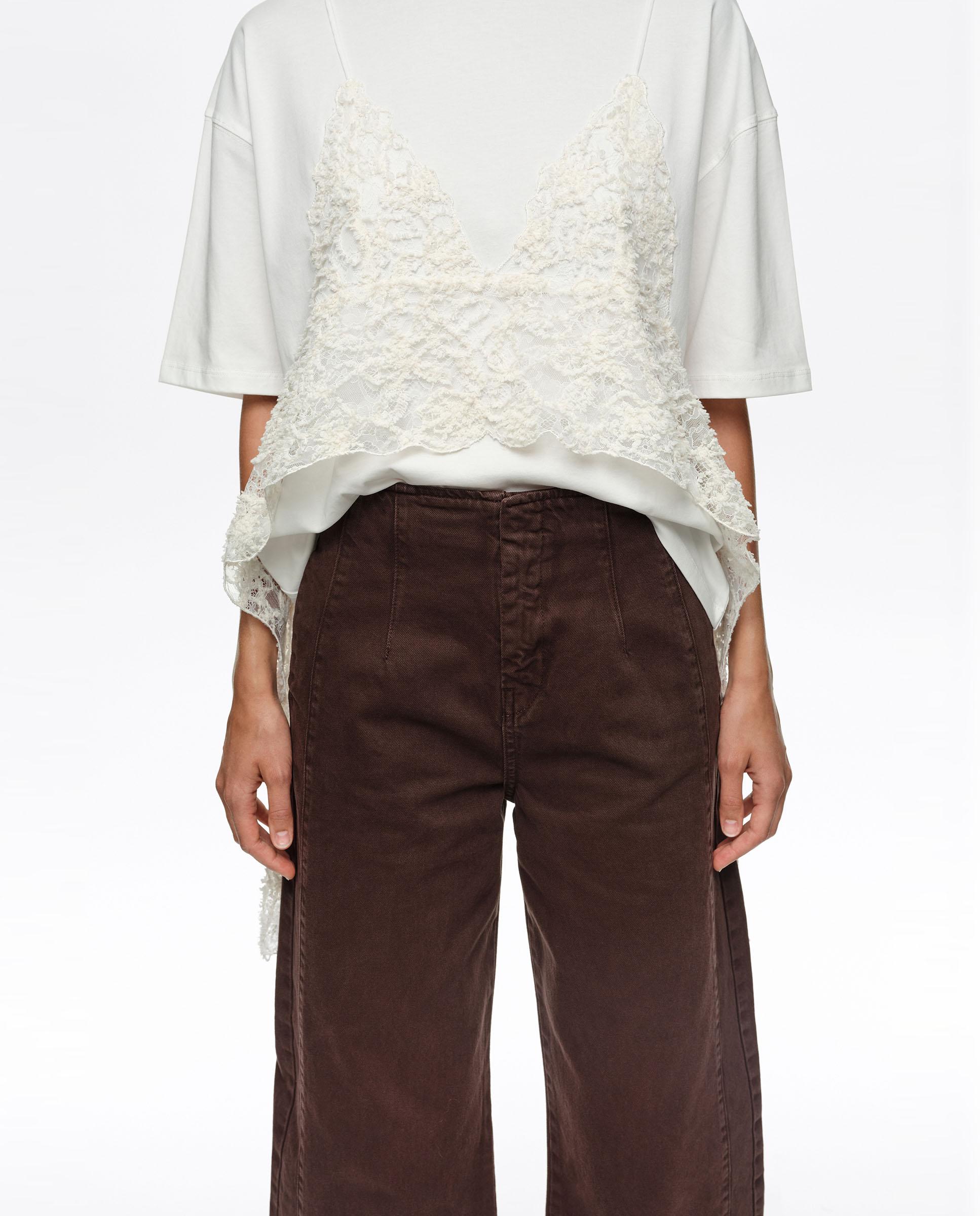 Pantalones anchos de mujer barrel denim - Bimba y Lola - Marrón chocolate Marrón chocolate-2