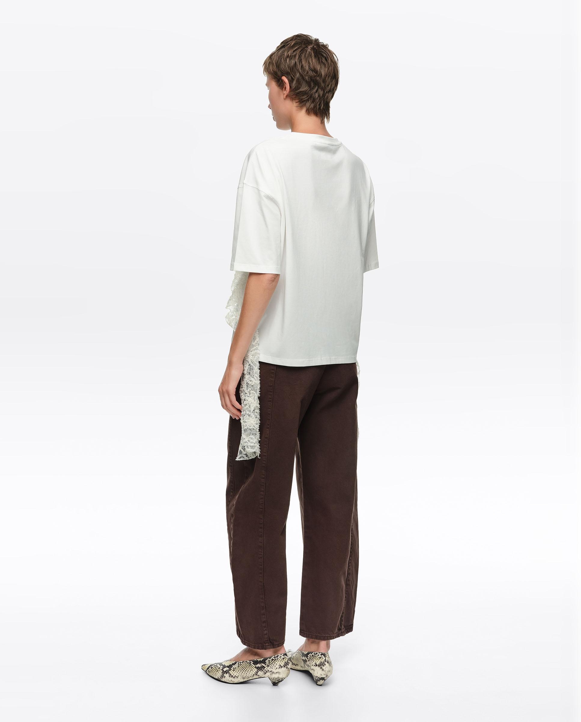 Pantalones anchos de mujer barrel denim - Bimba y Lola - Marrón chocolate Marrón chocolate-4