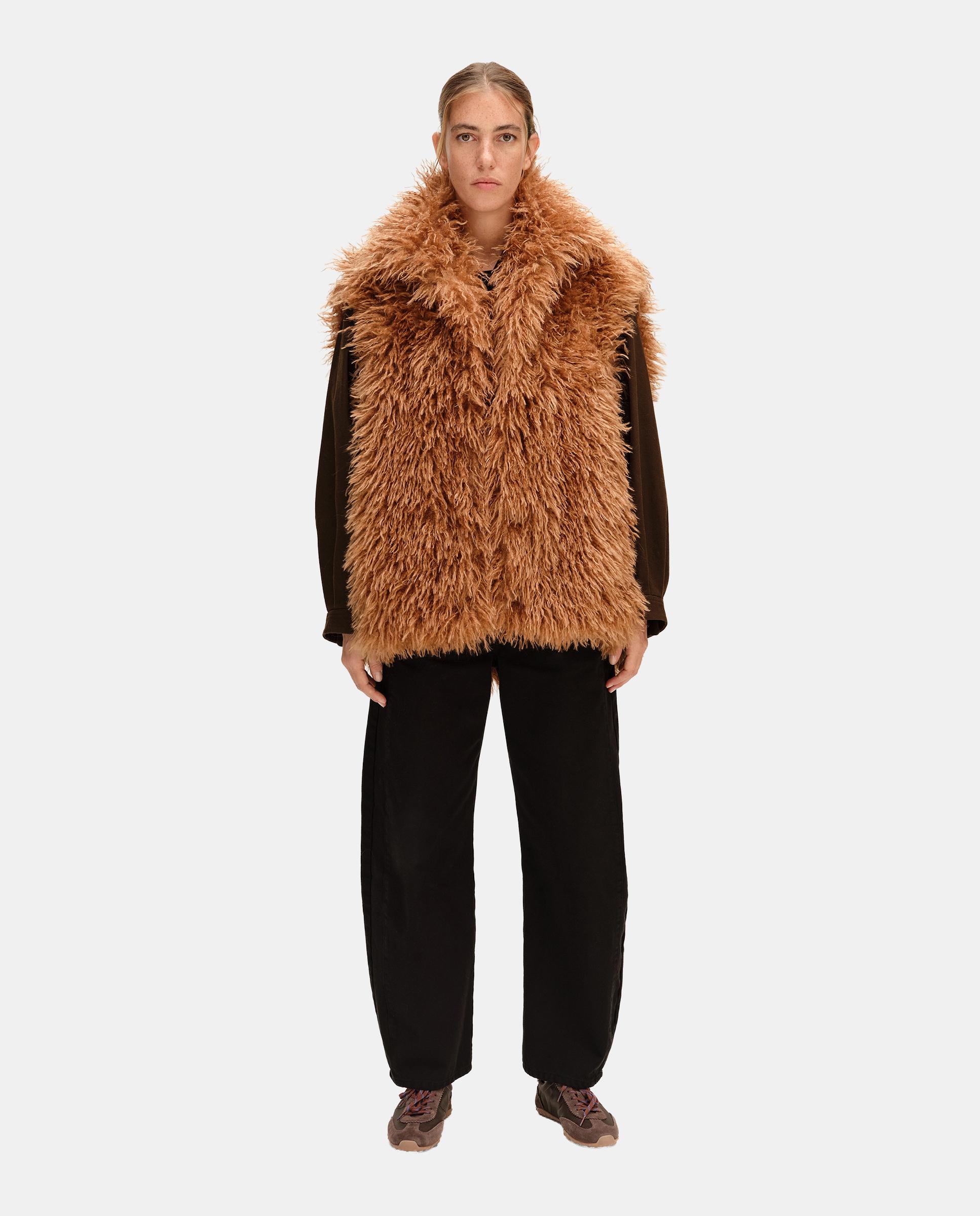 Chaleco de mujer pelo oversize - Bimba y Lola - Marrón Marrón-1