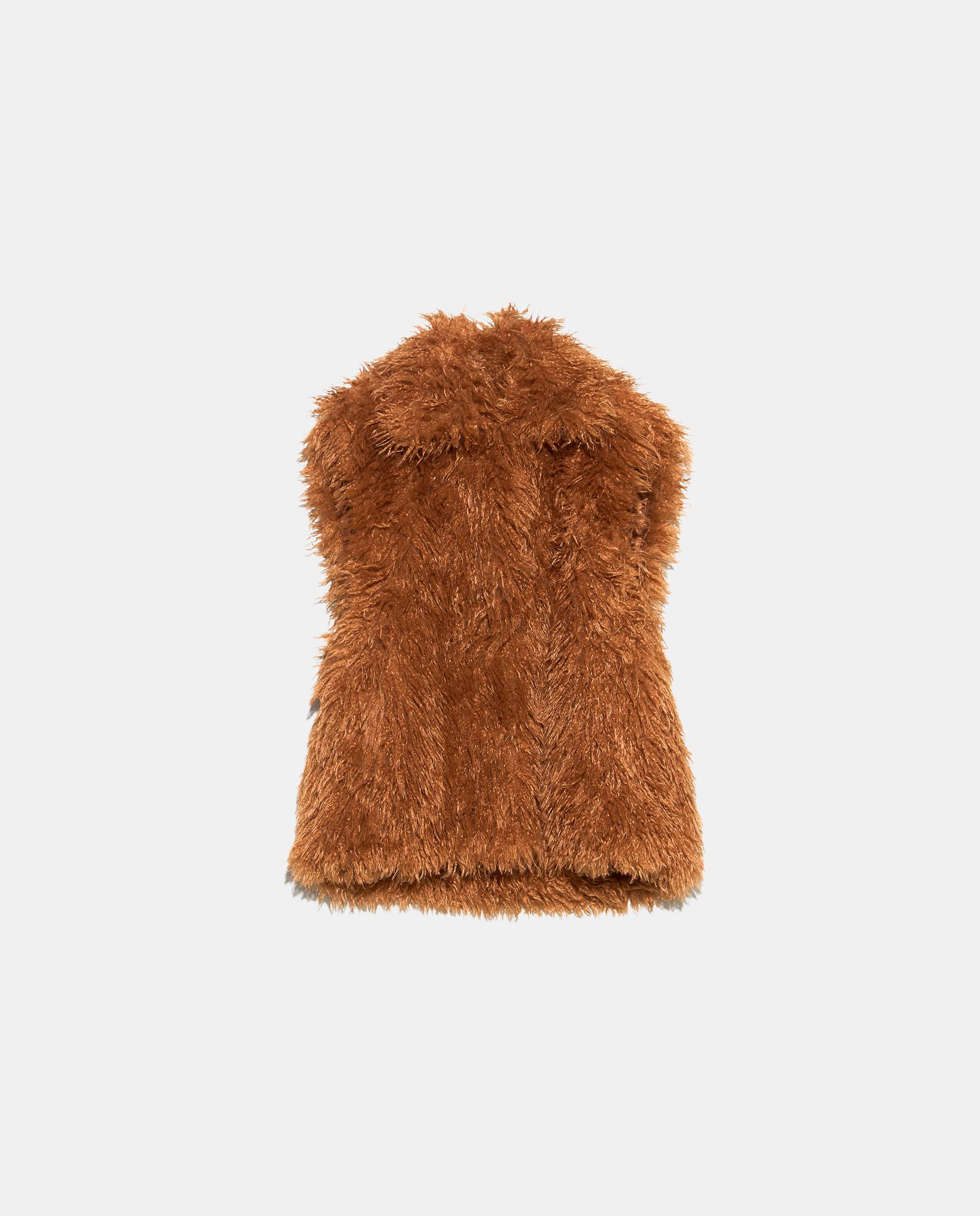 Chaleco de mujer pelo oversize - Bimba y Lola - Marrón Marrón-5