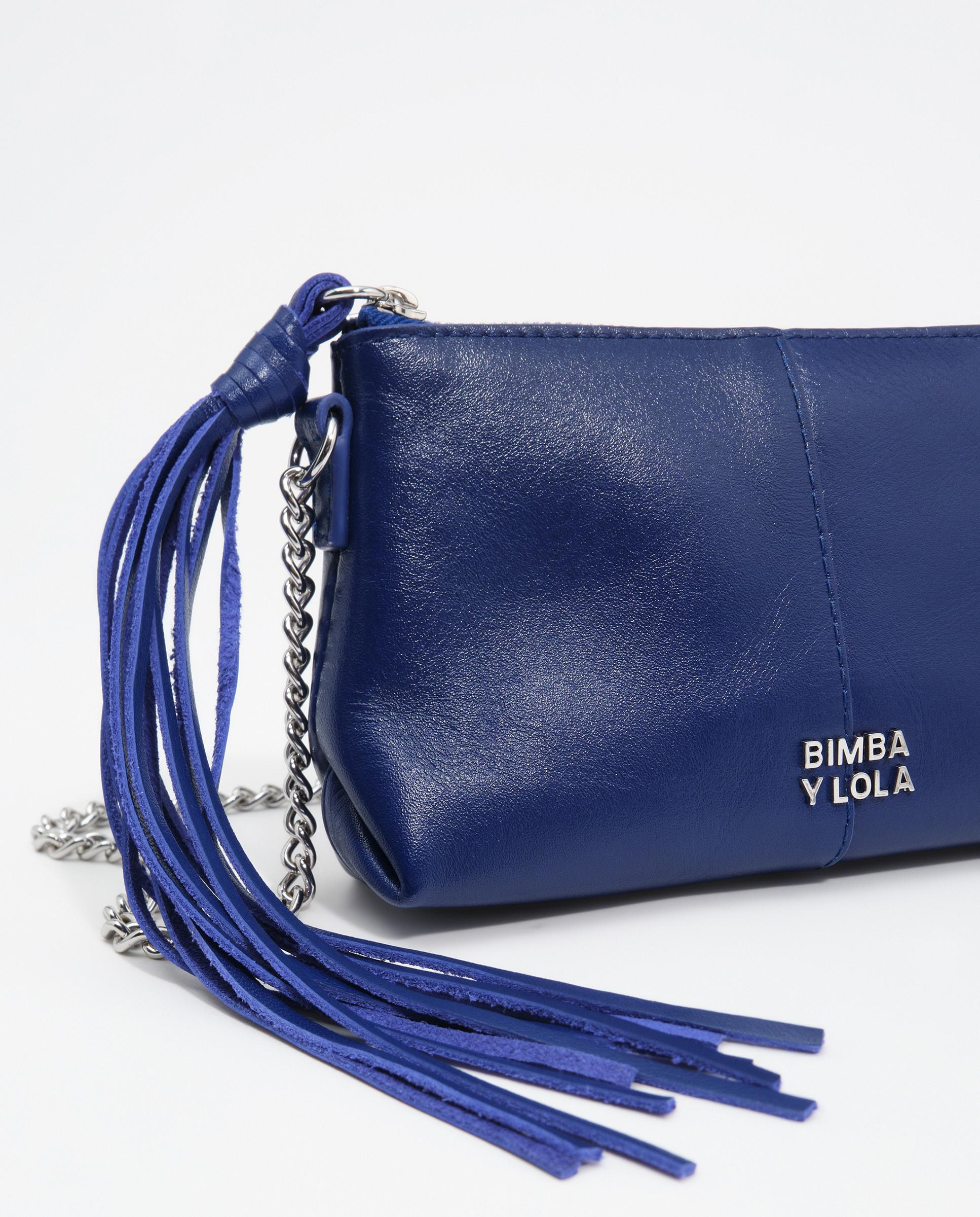 Minibolso piel flecos - Bimba y Lola - Azul eléctrico Azul eléctrico-2
