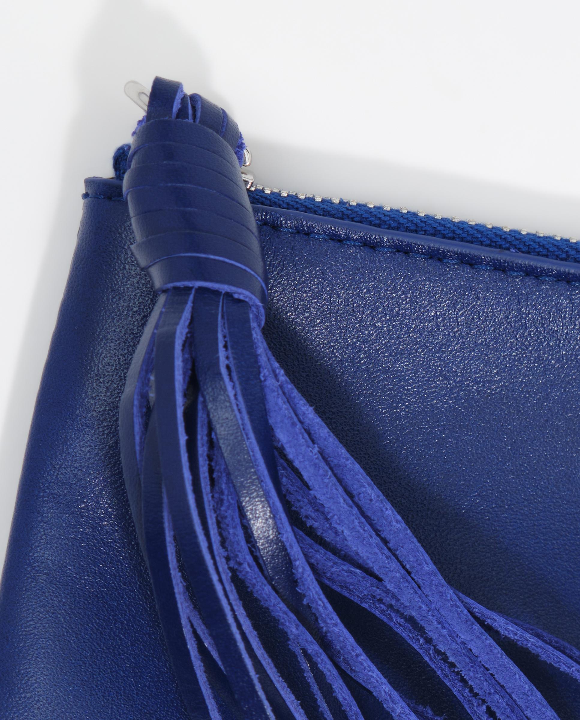 Monedero de mujer pequeño piel flecos - Bimba y Lola - Azul eléctrico Azul eléctrico-2