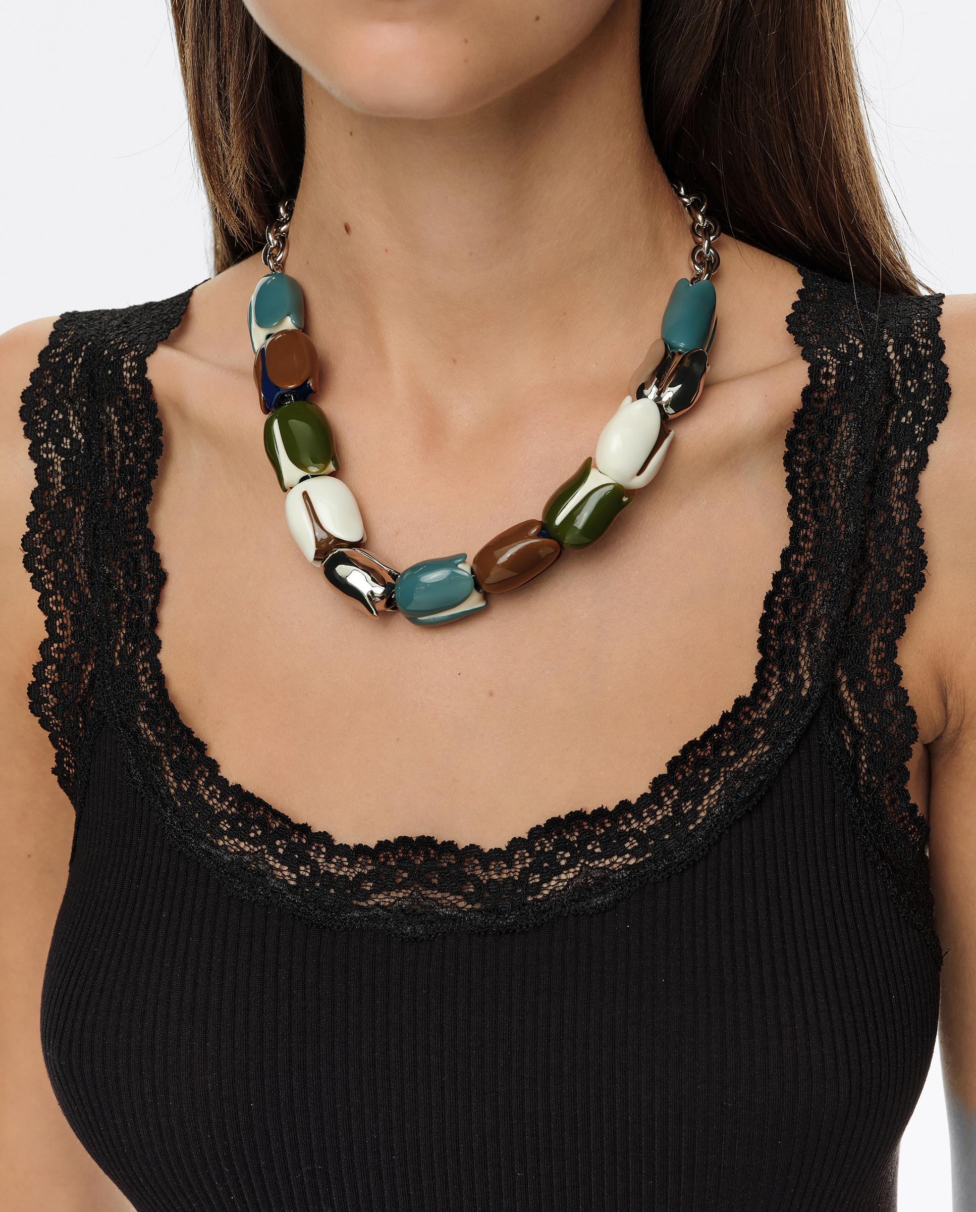 Collar choker cristales con cadena y lazo dorado - Bimba y Lola - Perla Perla-2