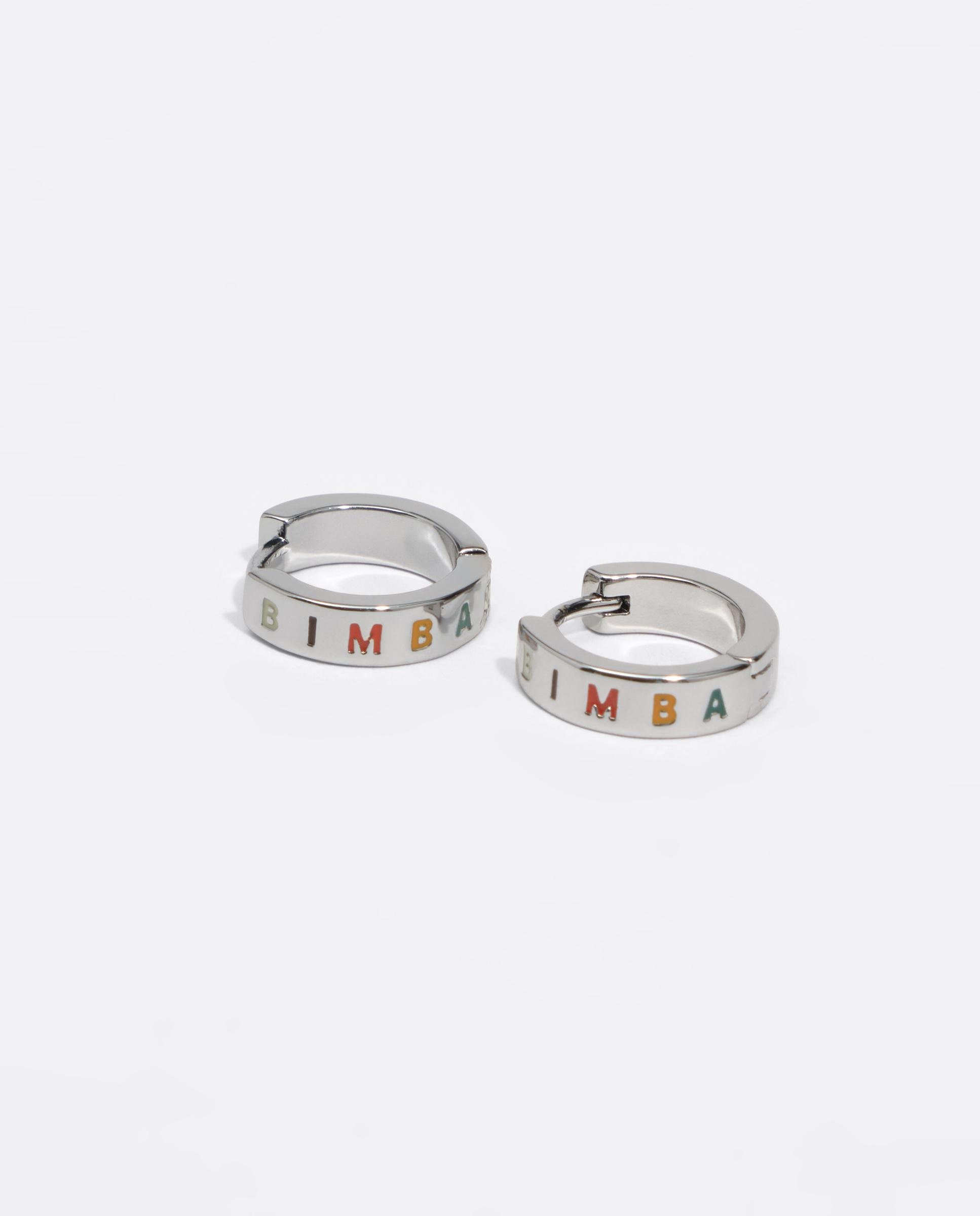 Pendientes aro pequeños logo - Bimba y Lola - Plateado Plateado-3