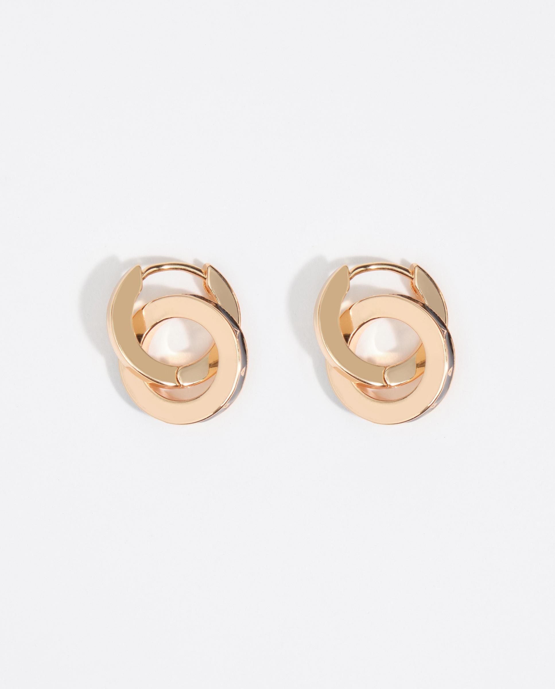 Pendientes doble aro mediano logo - Bimba y Lola - Negro Negro-1