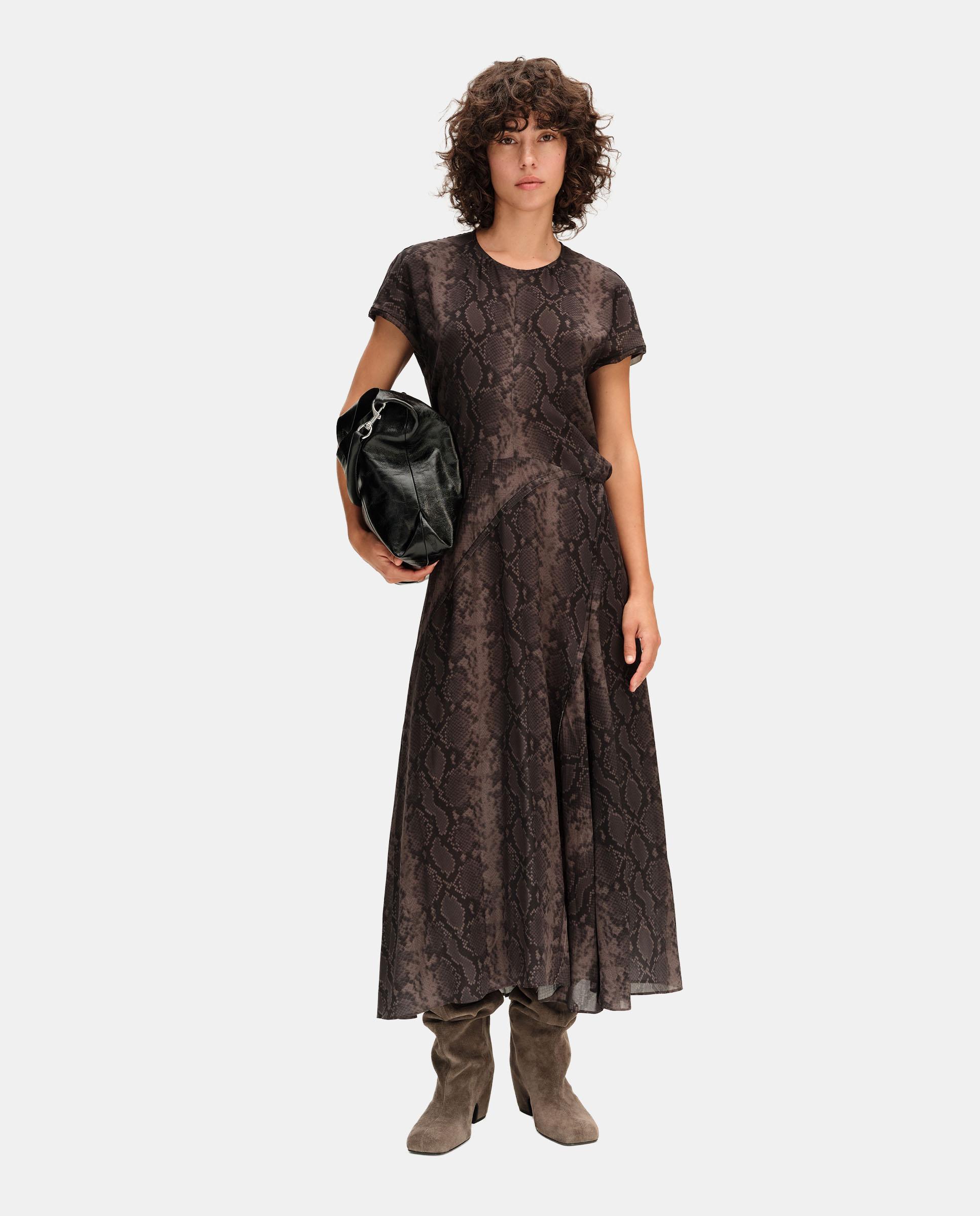 Imagen 1 de Vestido fluido vuelo snake Marrón