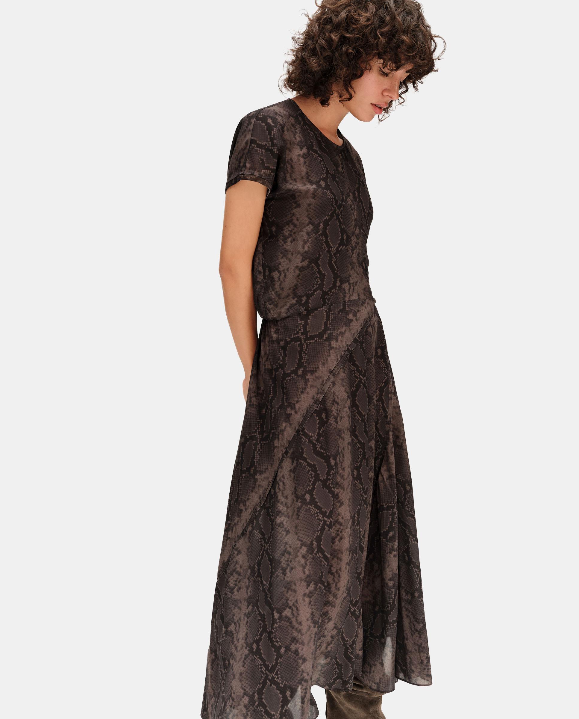Imagen 3 de Vestido fluido vuelo snake - Bimba y Lola - Marrón Marrón