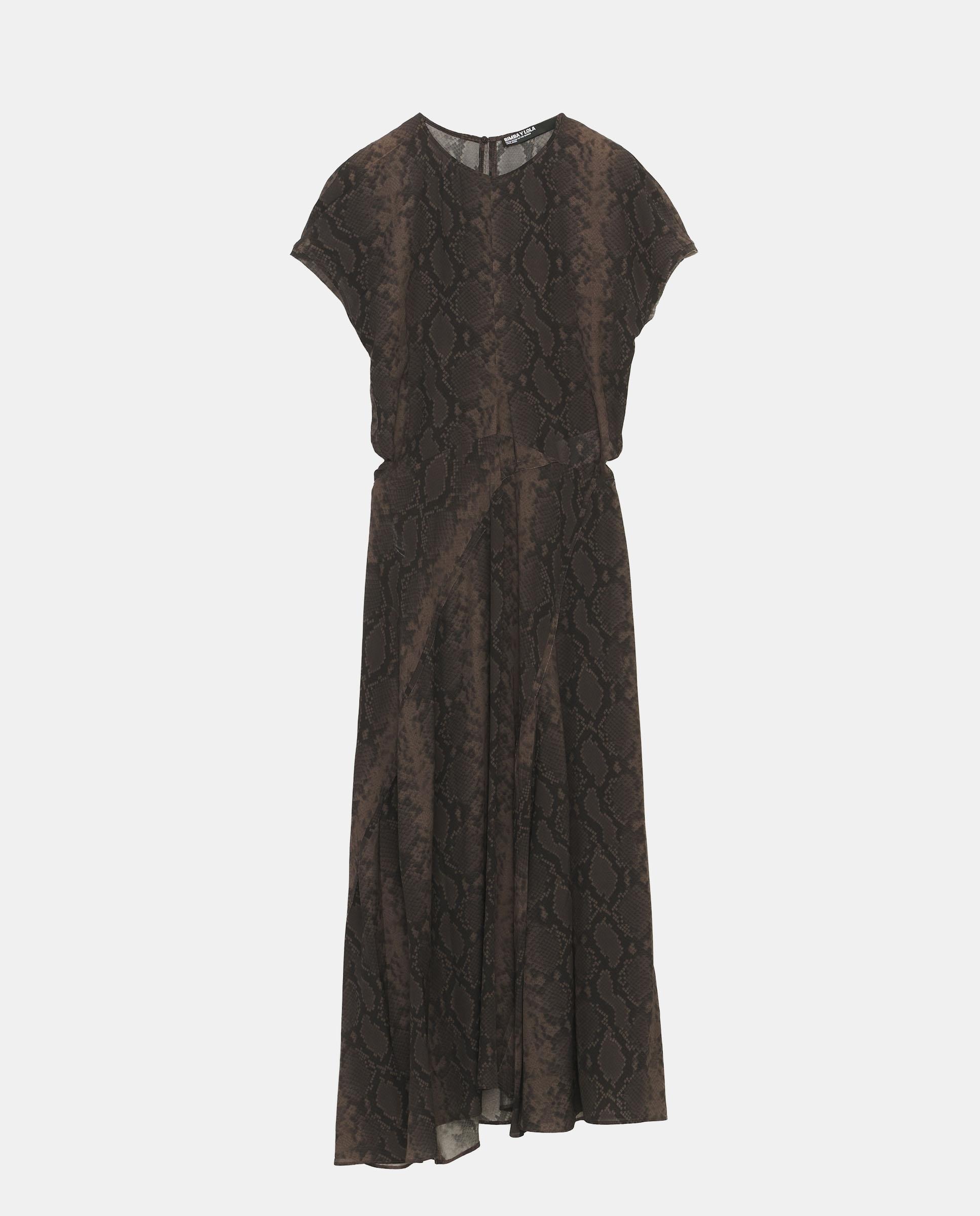 Imagen 5 de Vestido fluido vuelo snake - Bimba y Lola - Marrón Marrón