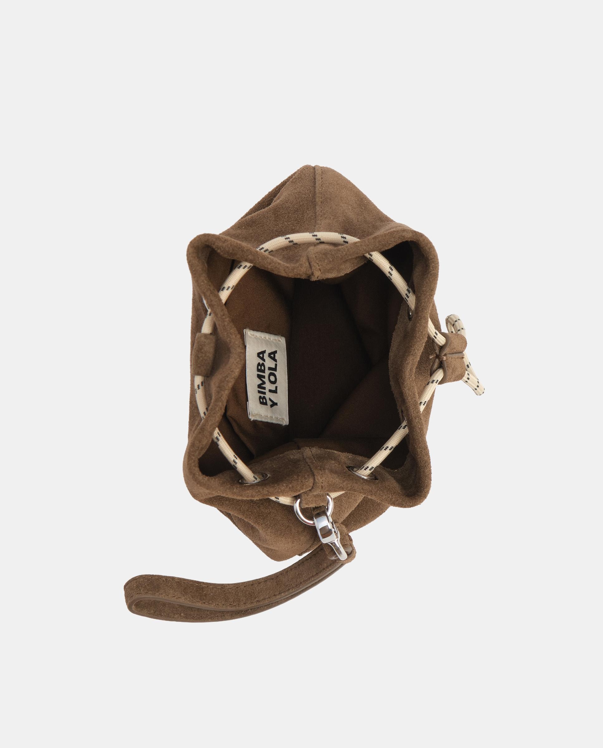 Bolso de mano de mujer bucket algodón y serraje - Bimba y Lola - Kaki Kaki-2