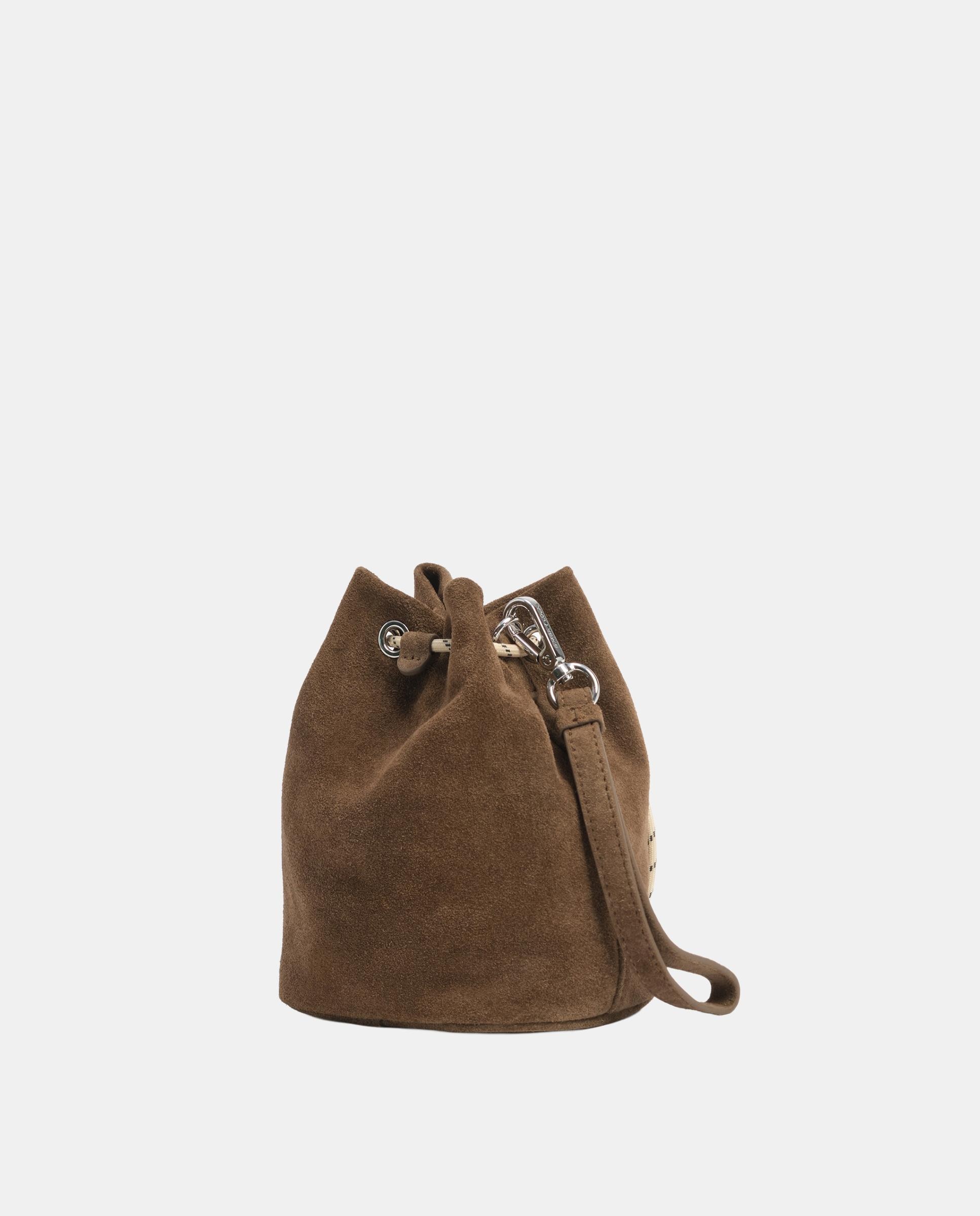 Bolso de mano de mujer bucket algodón y serraje - Bimba y Lola - Kaki Kaki-5