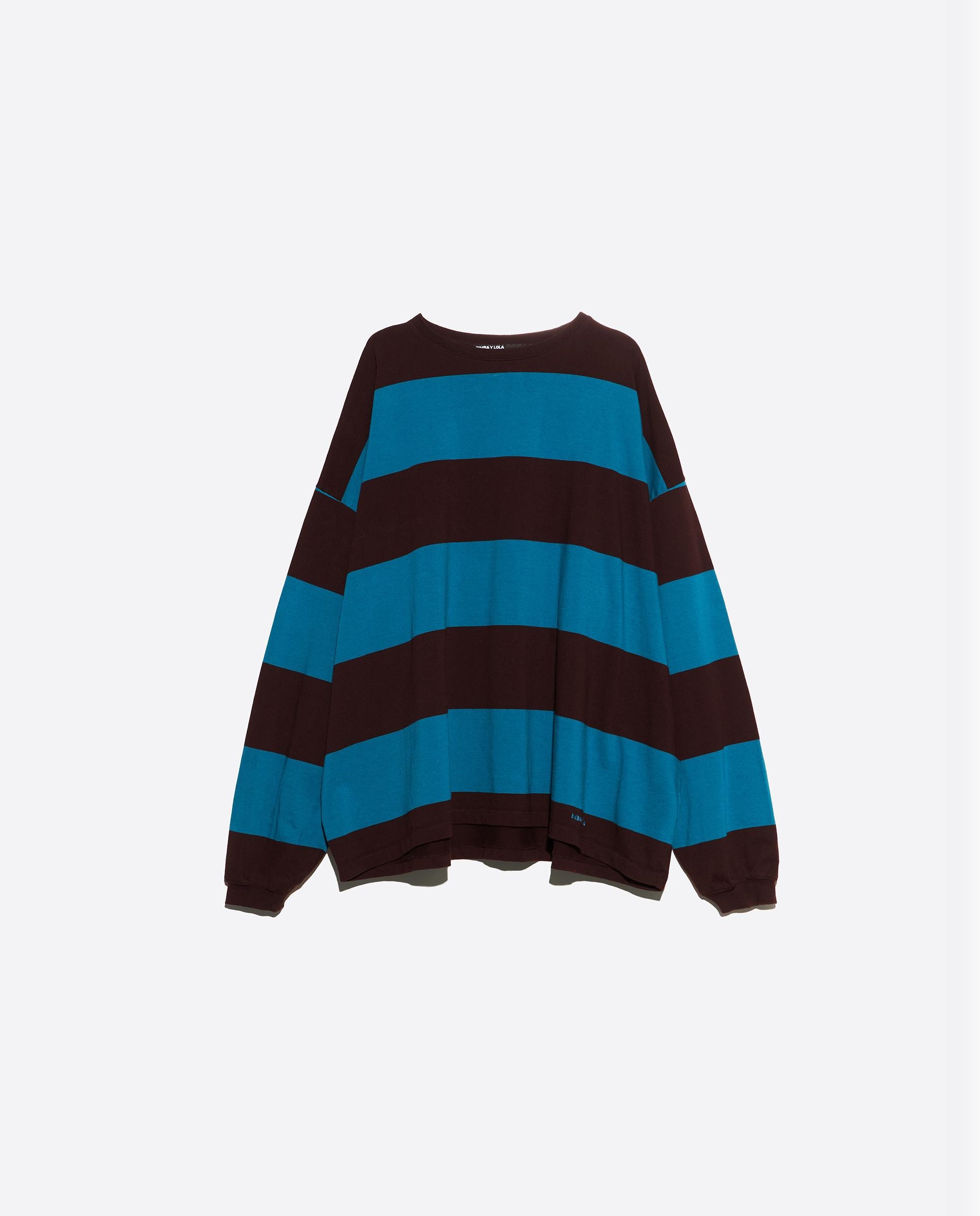 Camiseta de mujer oversize de manga larga - Bimba y Lola - Verde azulado Verde azulado-6