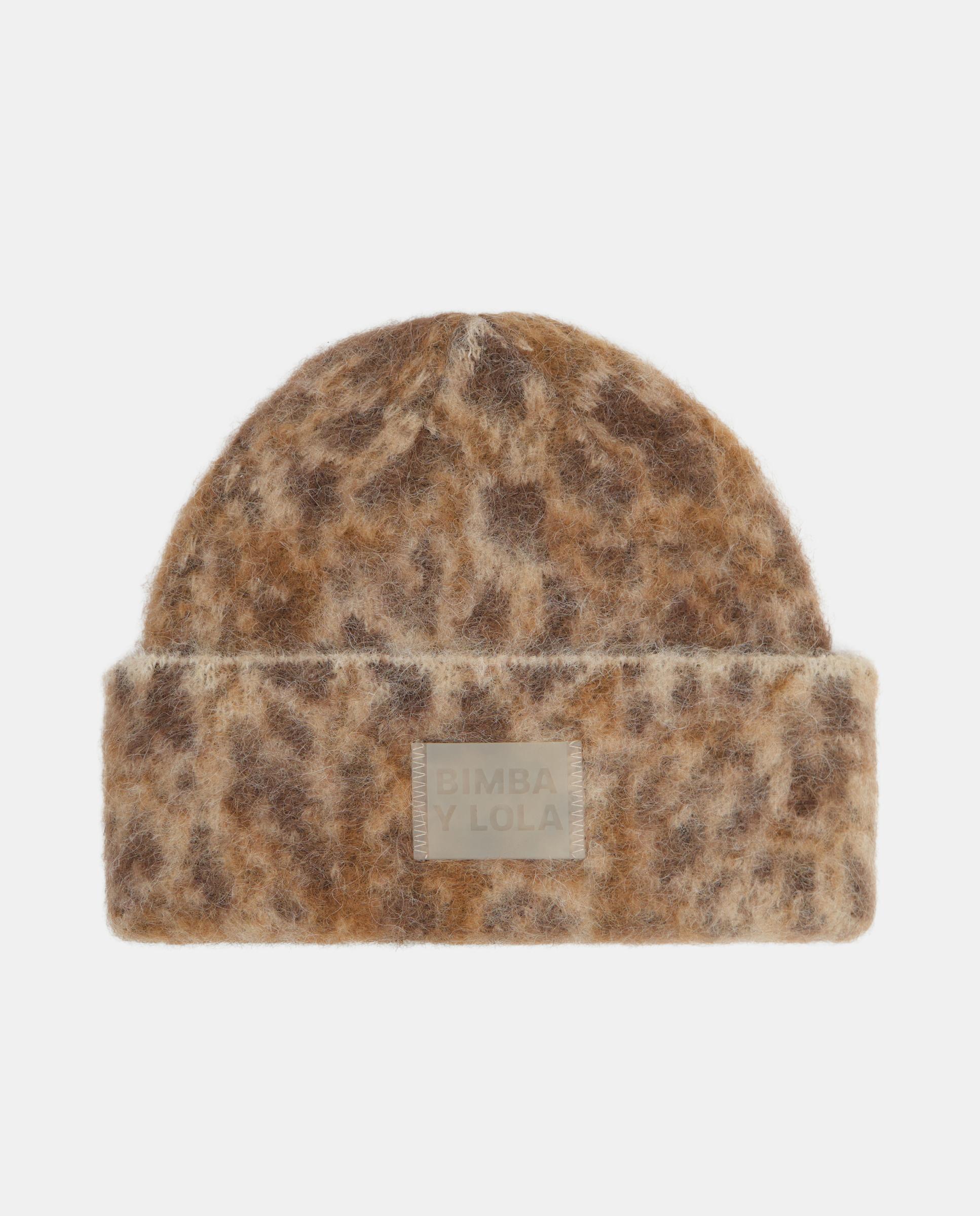 Imagen 1 de Gorro de mujer punto jacquard leopard Natural
