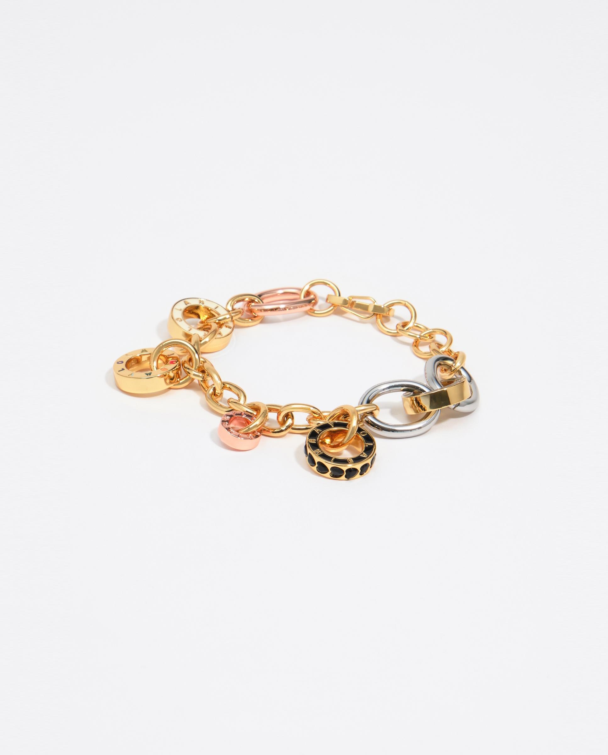 Imagen 0 de Pulsera cadena dorada multilogos Dorado