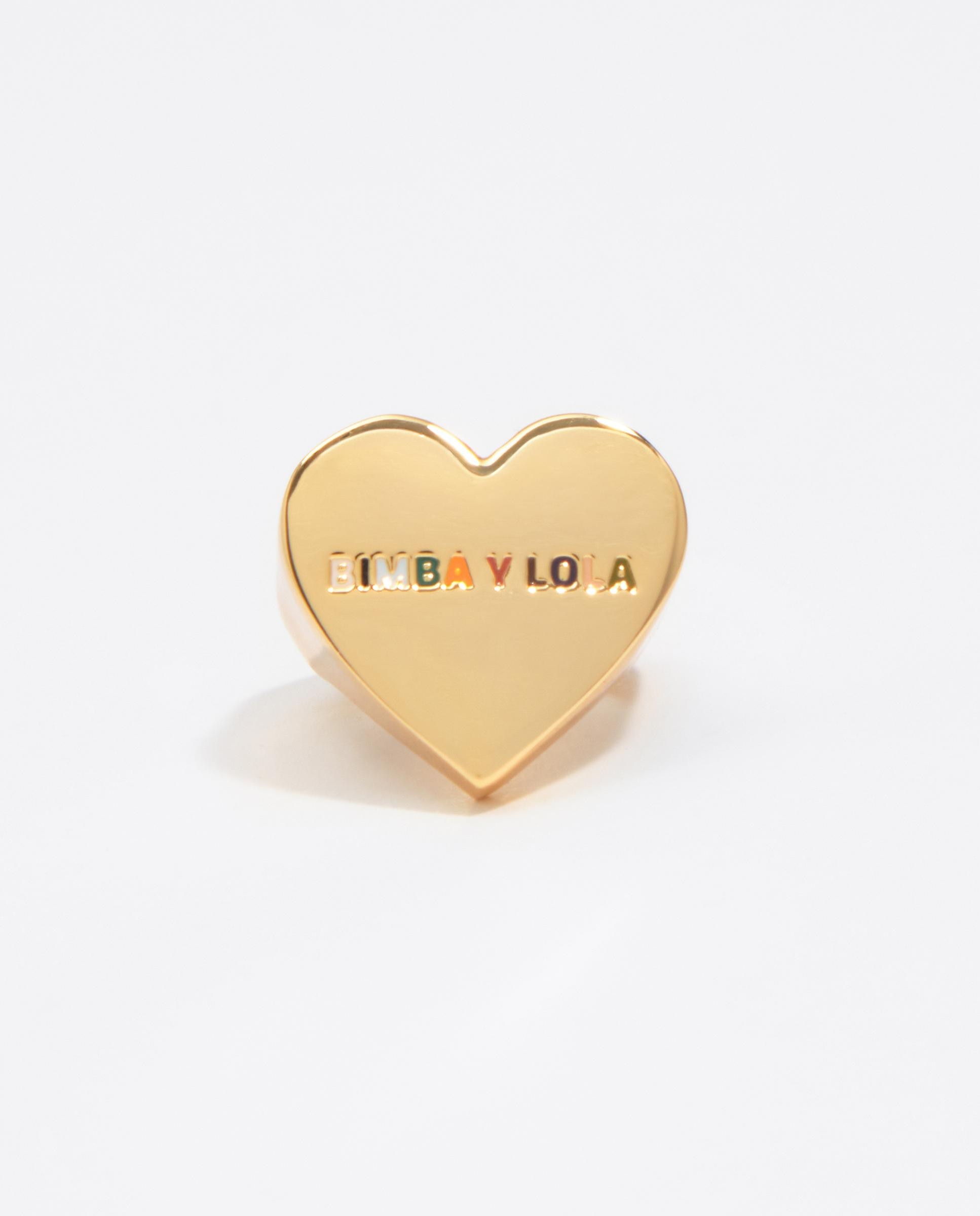 Anillo corazón logo - Bimba y Lola - Dorado Dorado-3