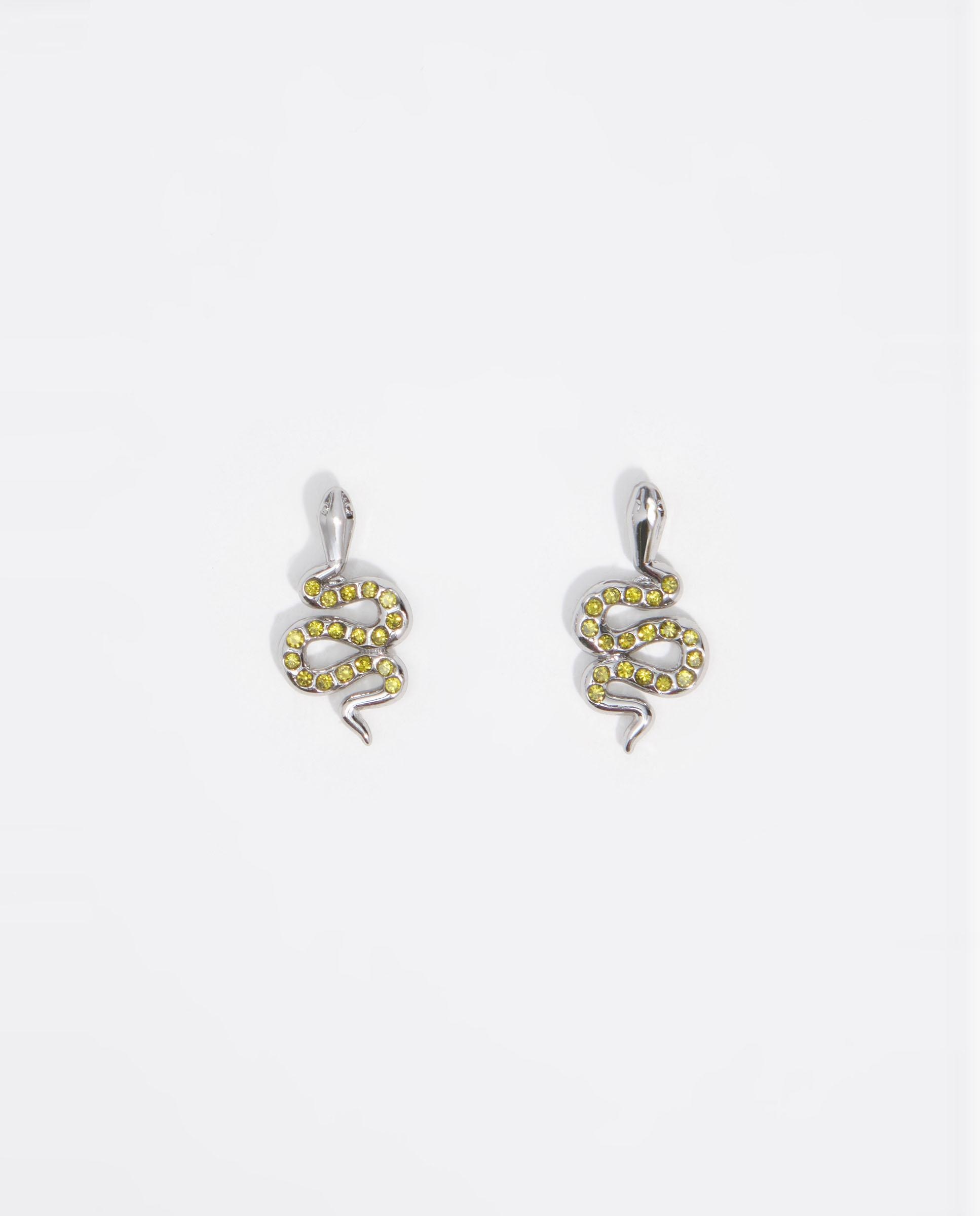 Imagen 0 de Pendientes serpiente cristales Plateado