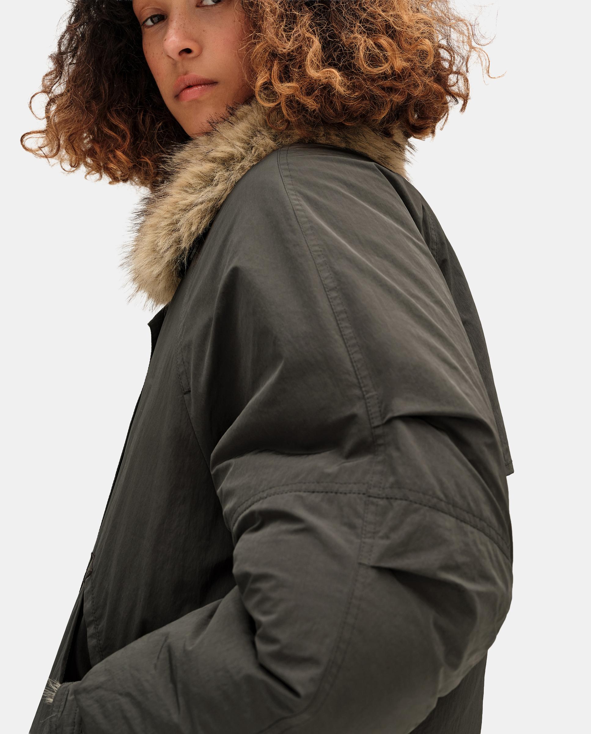 Imagen 2 de Cazadora bomber de mujer interior pelo - Bimba y Lola - Gris oscuro metalizado Gris oscuro metalizado