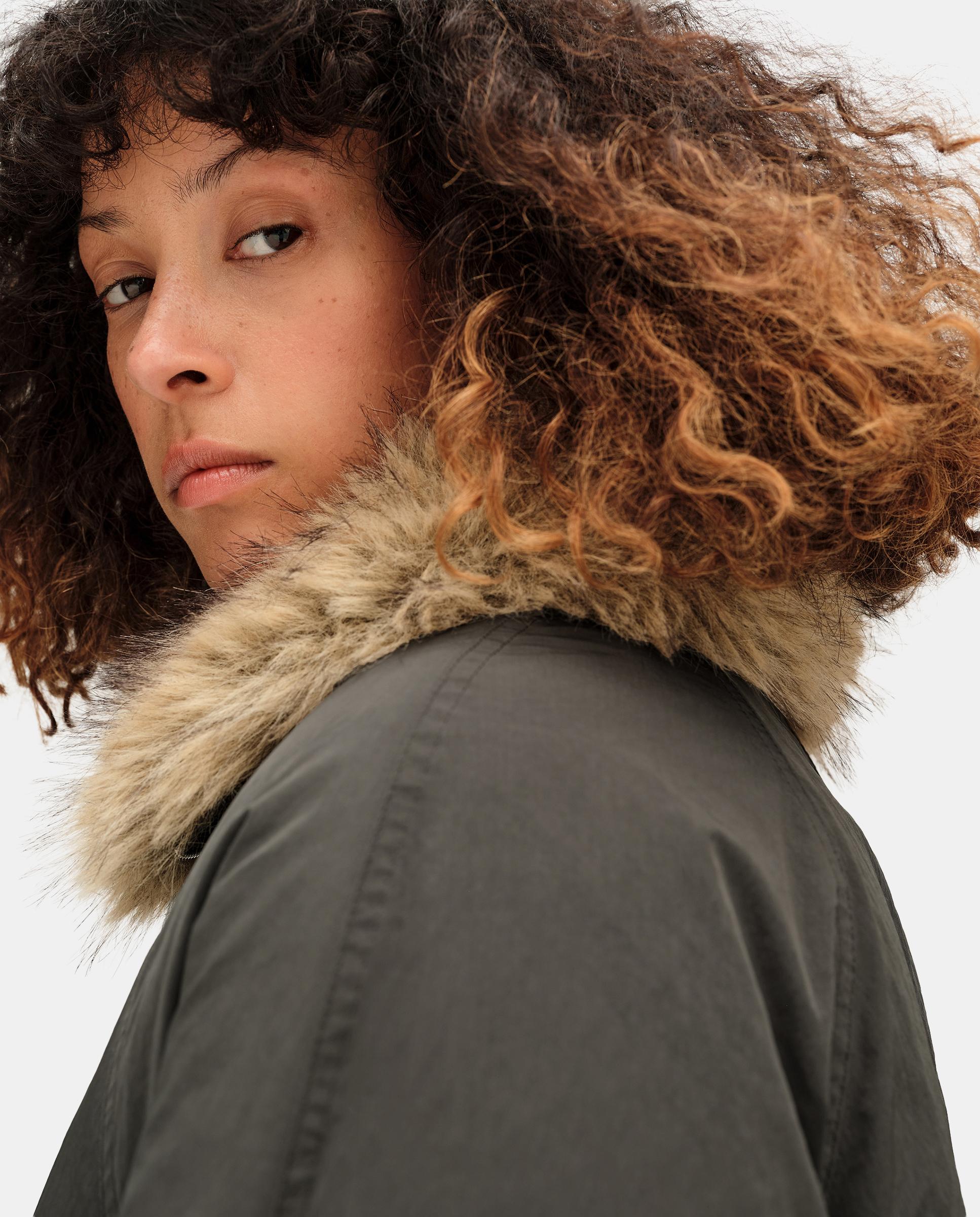Imagen 3 de Cazadora bomber de mujer interior pelo - Bimba y Lola - Gris oscuro metalizado Gris oscuro metalizado