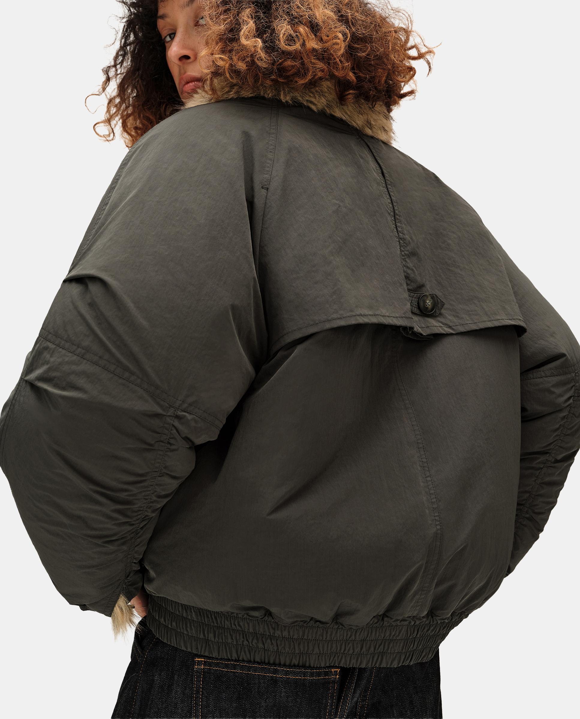 Imagen 4 de Cazadora bomber de mujer interior pelo - Bimba y Lola - Gris oscuro metalizado Gris oscuro metalizado