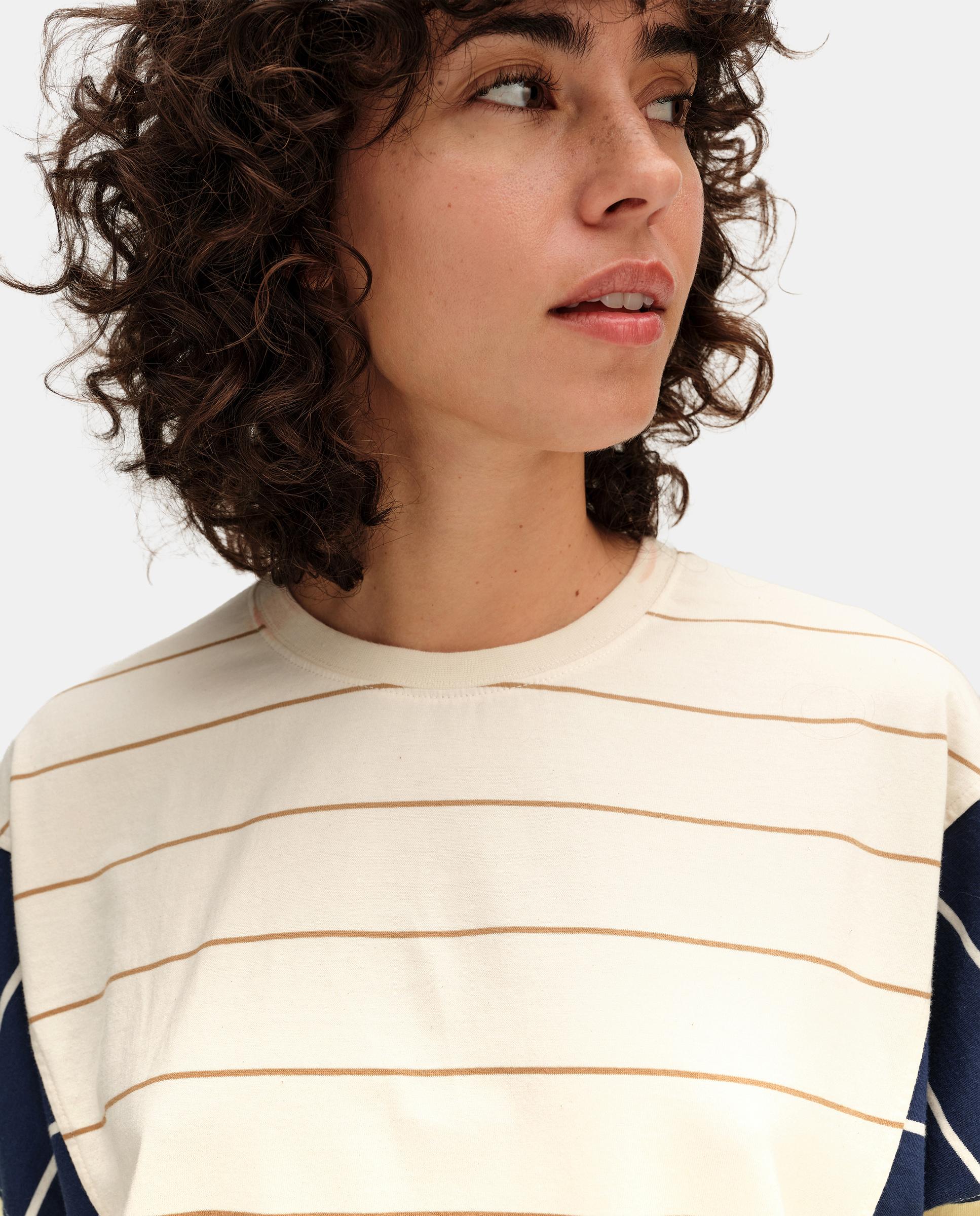 Imagen 2 de Camiseta de mujer oversize multirrayas - Bimba y Lola - Marfil Marfil
