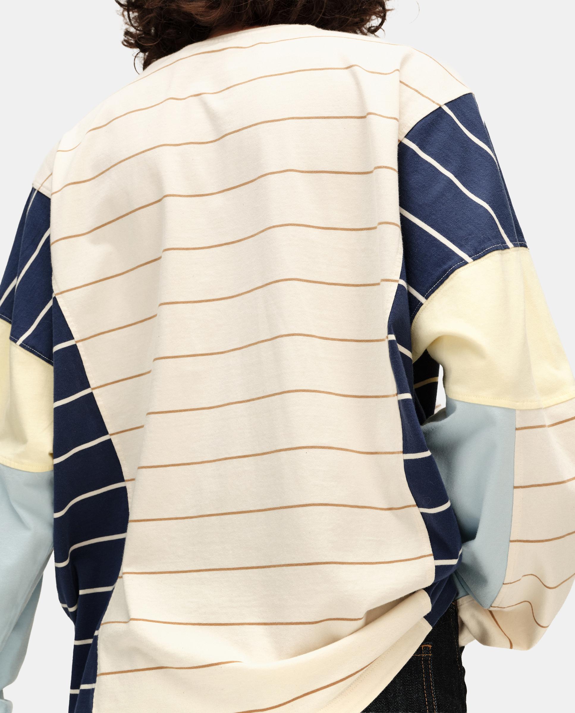 Imagen 4 de Camiseta de mujer oversize multirrayas - Bimba y Lola - Marfil Marfil