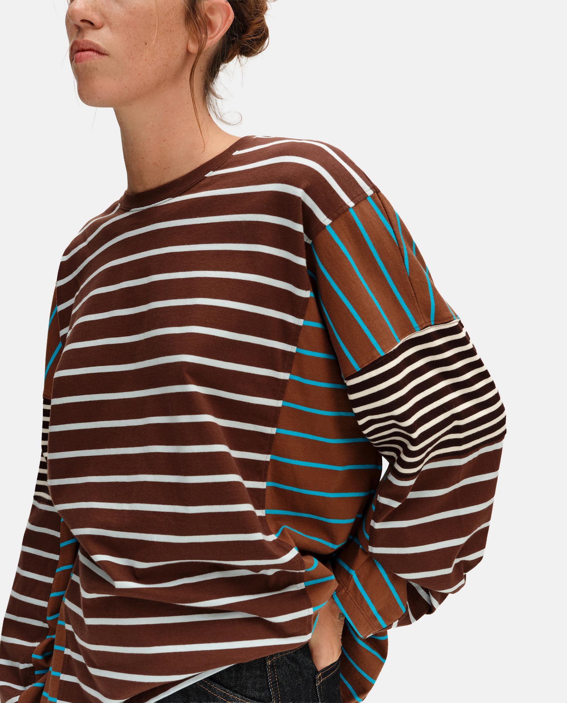 Camiseta de mujer oversize multirrayas - Bimba y Lola - Marrón Marrón-3