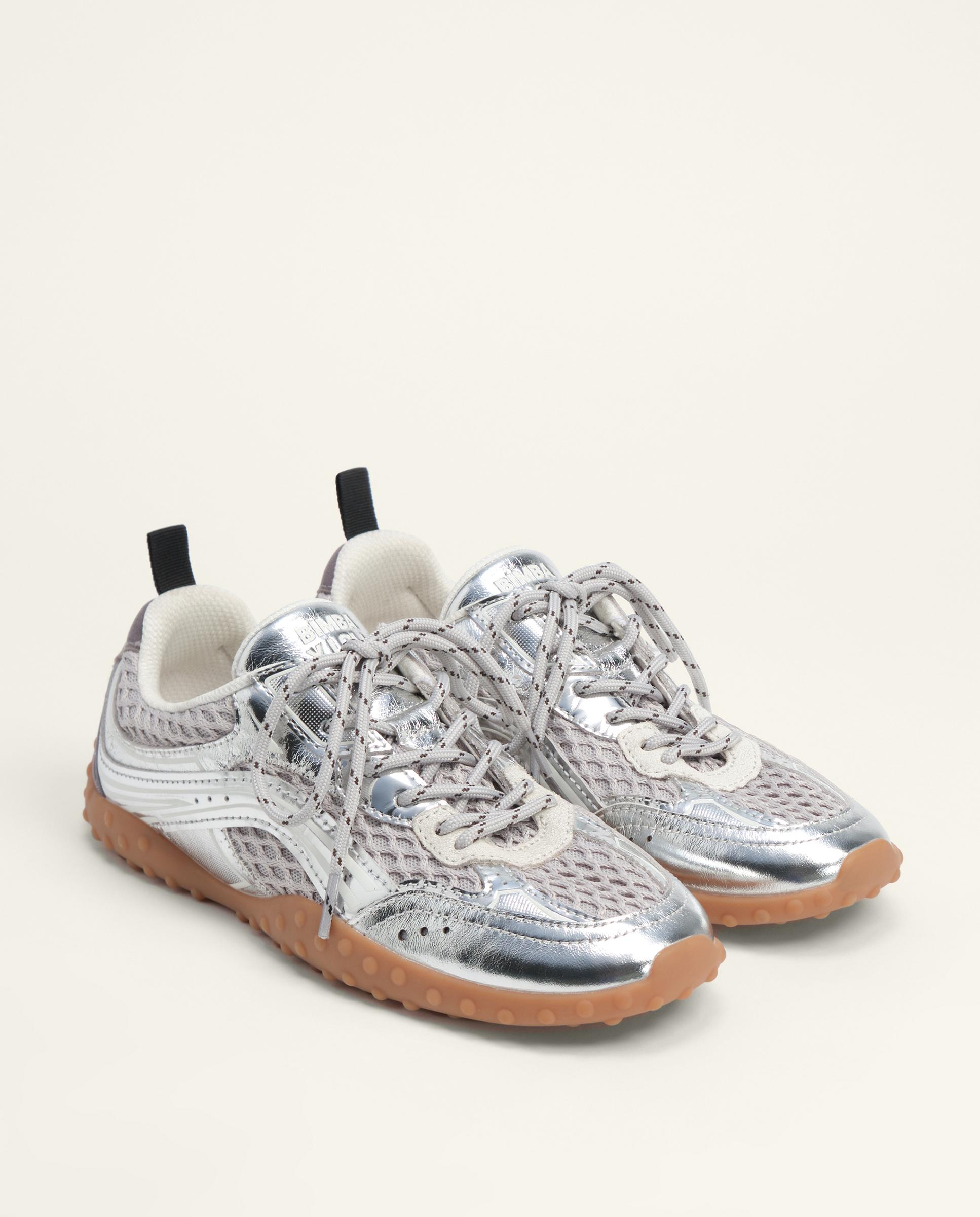 Imagen 4 de Zapatillas deportivas de mujer 13 26 piel y rejilla - Bimba y Lola - Plata Plata