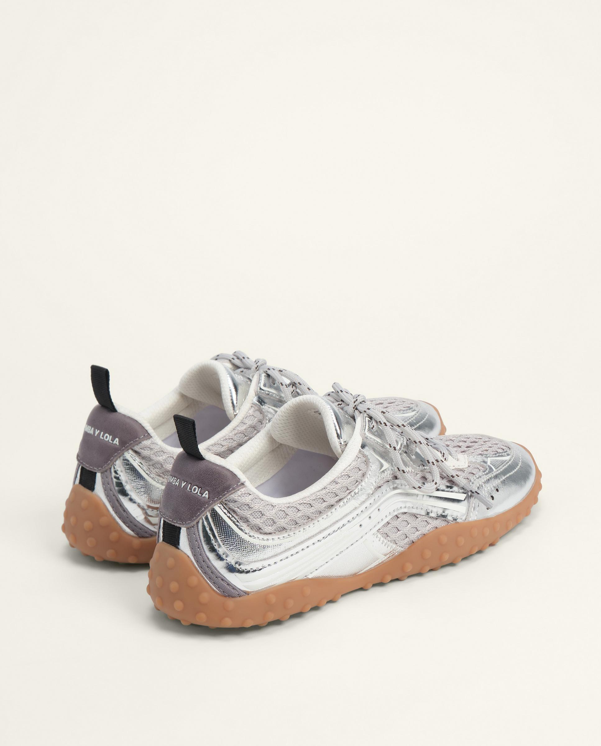 Imagen 5 de Zapatillas deportivas de mujer 13 26 piel y rejilla - Bimba y Lola - Plata Plata