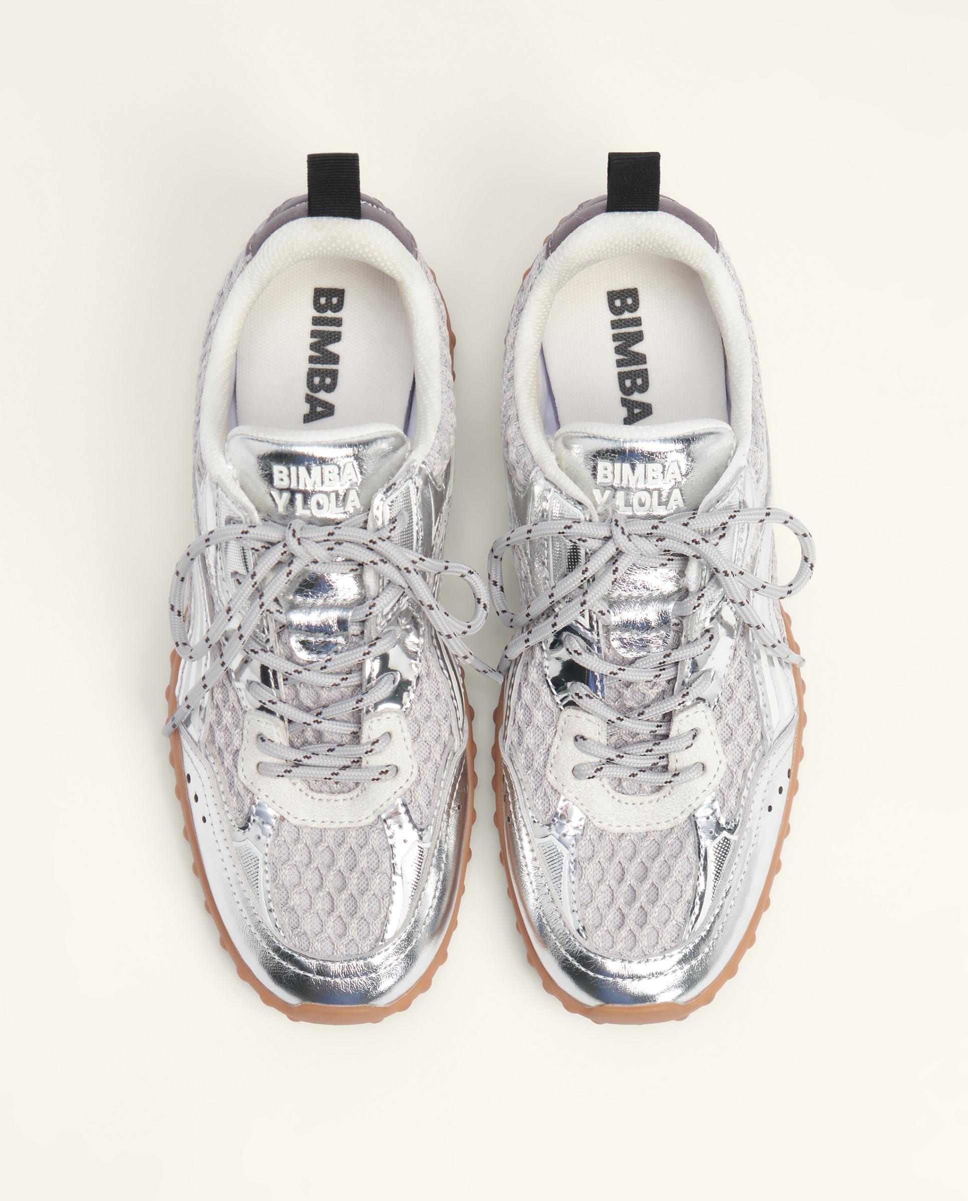 Imagen 6 de Zapatillas deportivas de mujer 13 26 piel y rejilla - Bimba y Lola - Plata Plata