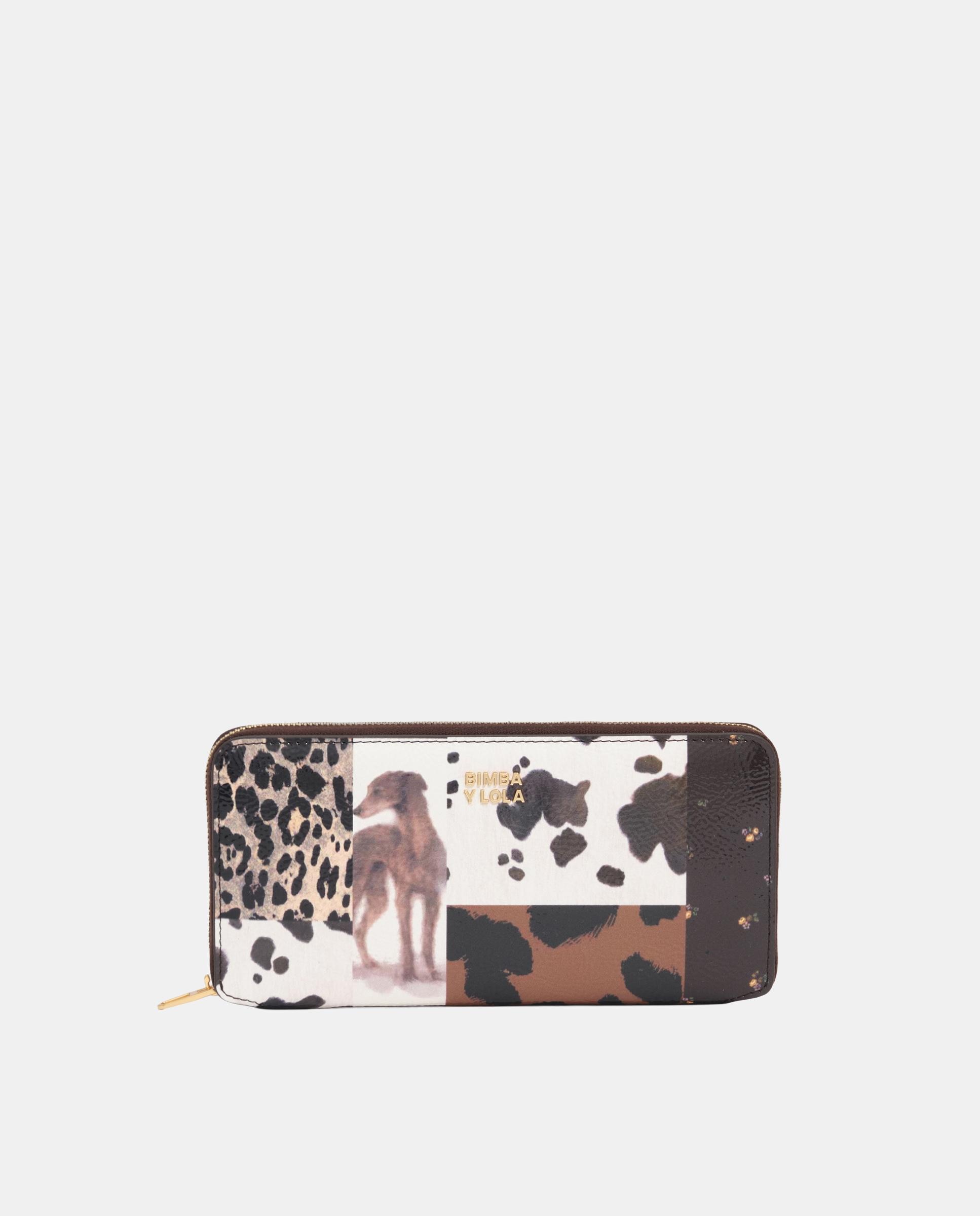 Billetera de mujer cremallera grande patchwork - Bimba y Lola - Marrón chocolate Marrón chocolate-1