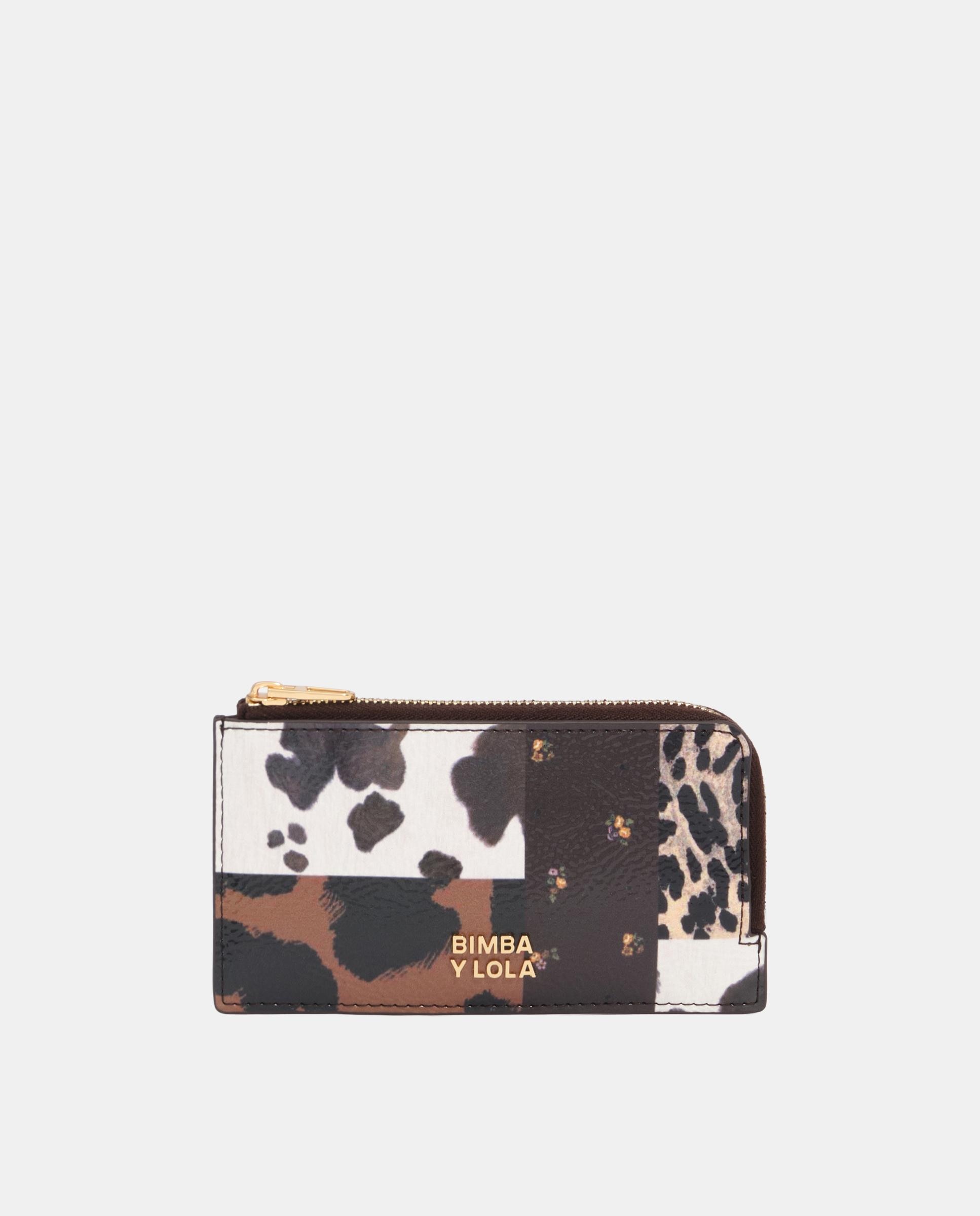 Tarjetero-monedero de mujer patchwork - Bimba y Lola - Marrón chocolate Marrón chocolate-1