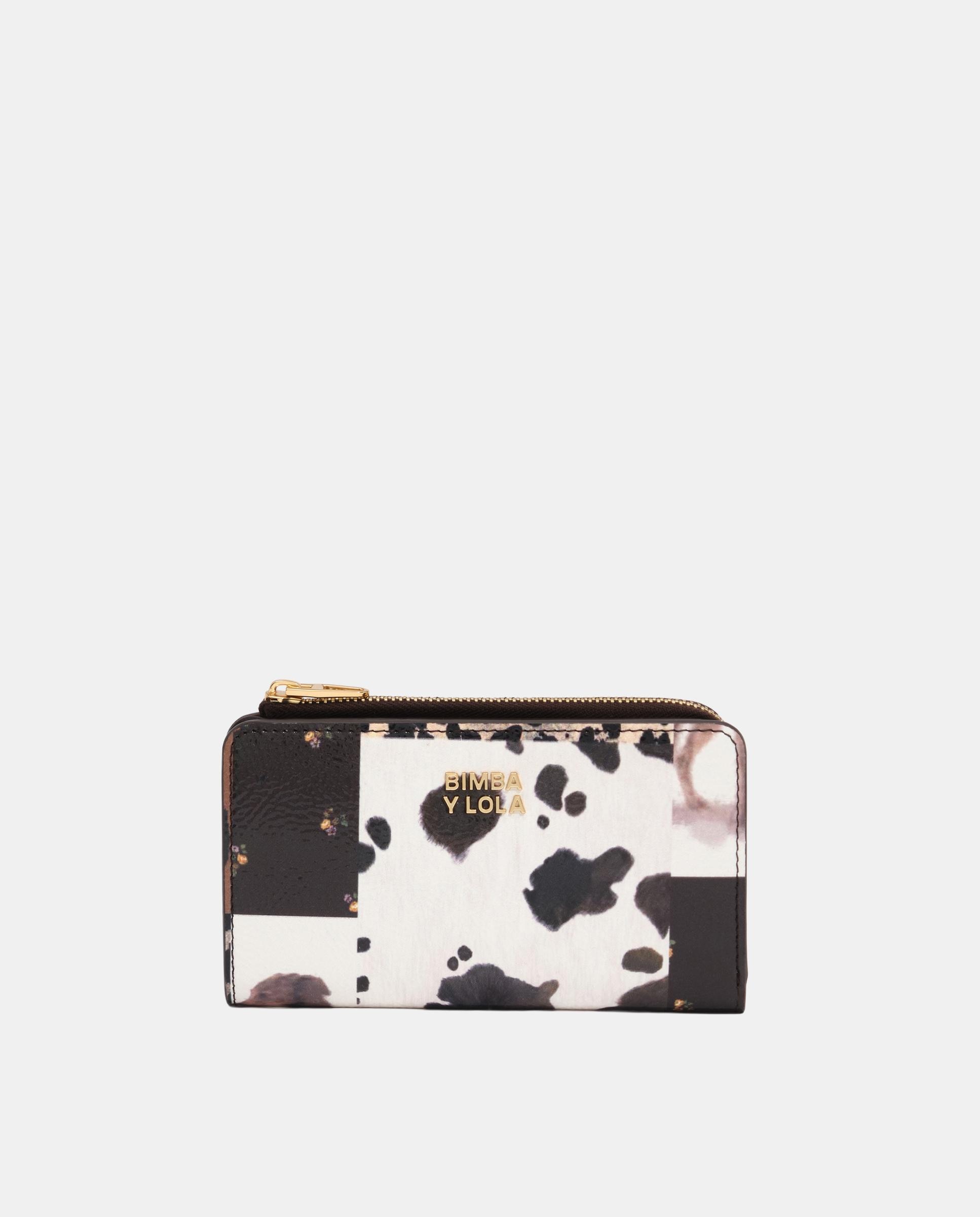 Cartera de mujer compacta patchwork - Bimba y Lola - Marrón chocolate Marrón chocolate-1