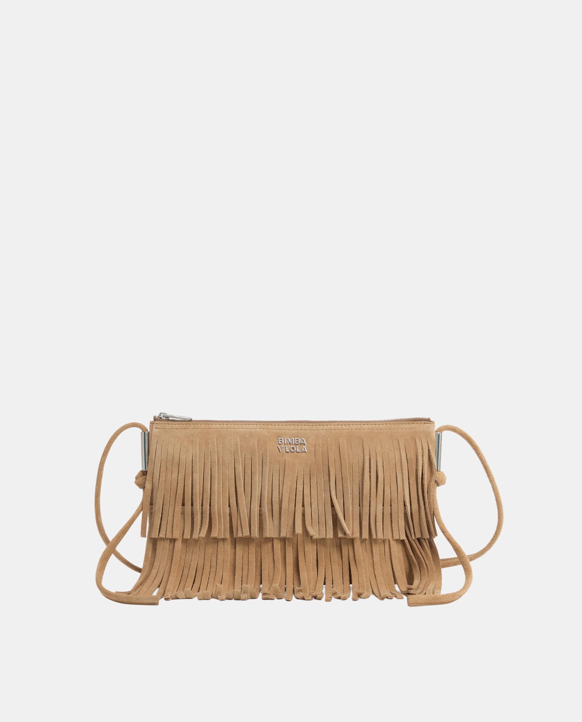 Bandolera de mujer pequeño serraje flecos - Bimba y Lola - Natural Natural-1