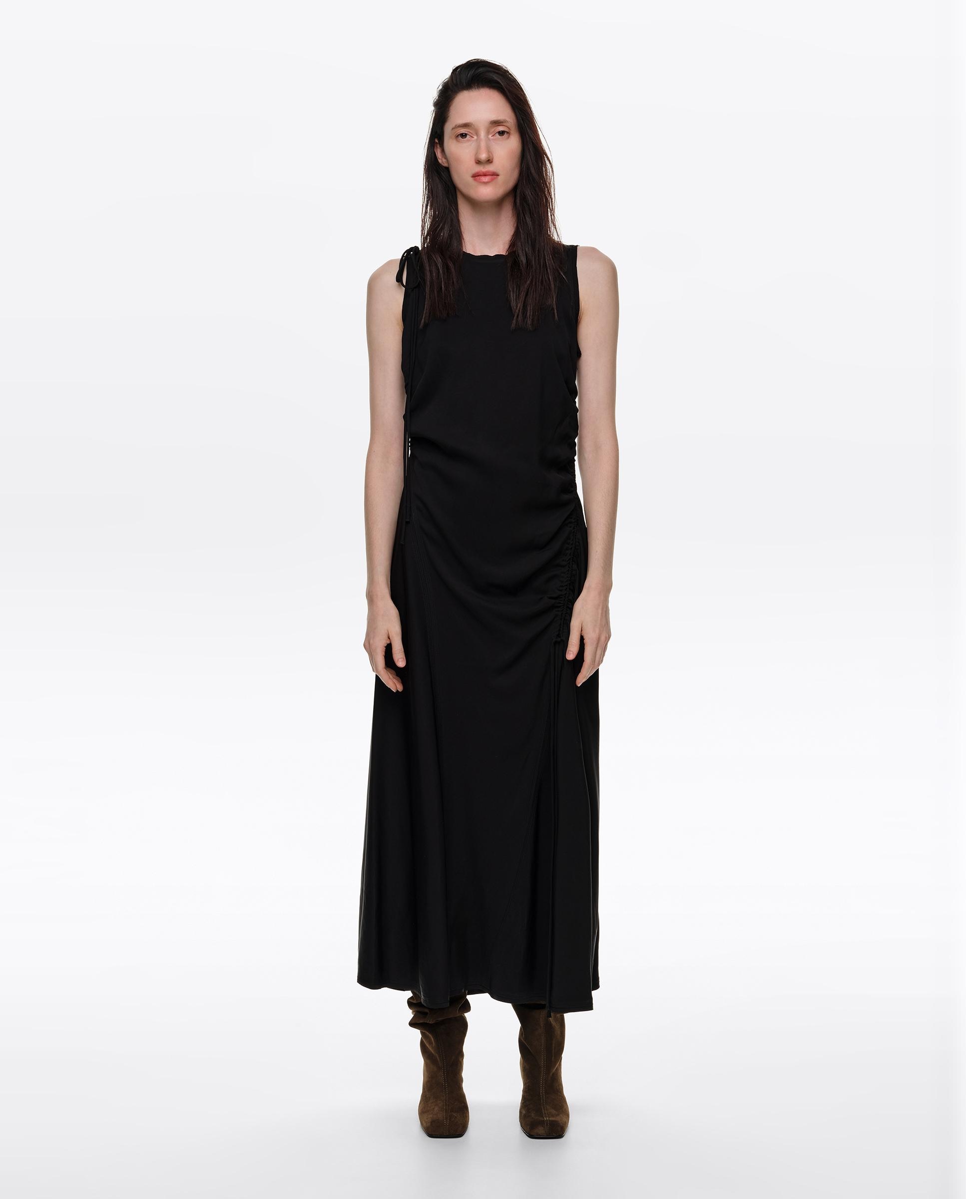 Vestido sisa largo fruncidos - Bimba y Lola - Negro Negro-1