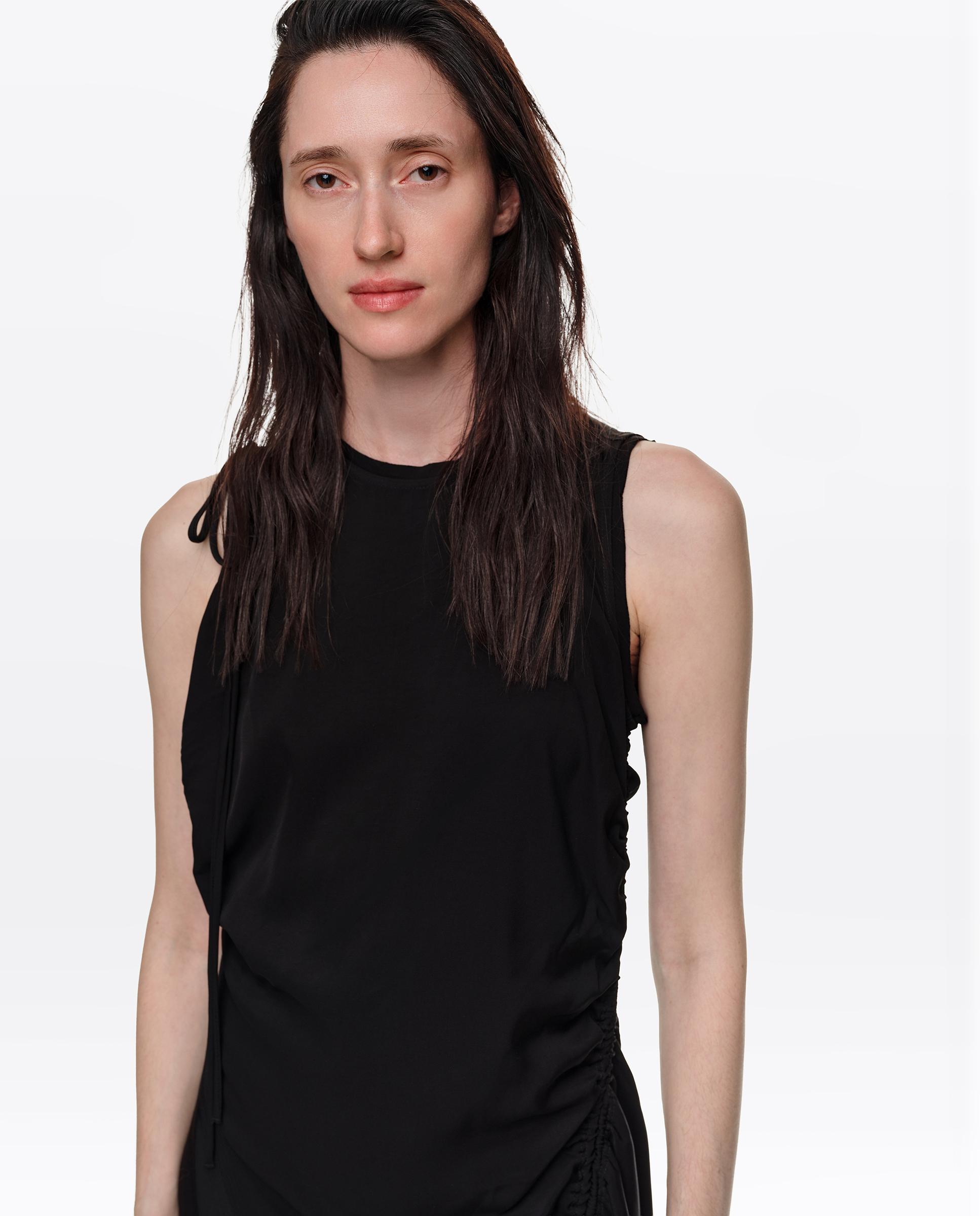 Vestido sisa largo fruncidos - Bimba y Lola - Negro Negro-2