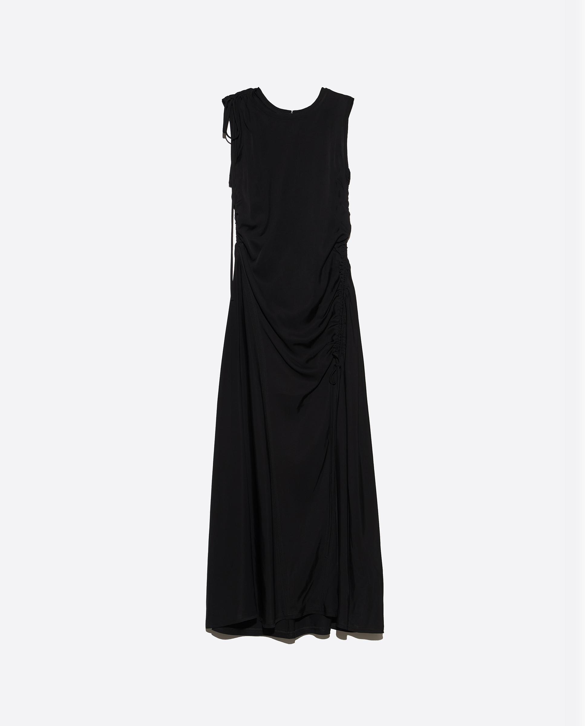Vestido sisa largo fruncidos - Bimba y Lola - Negro Negro-7